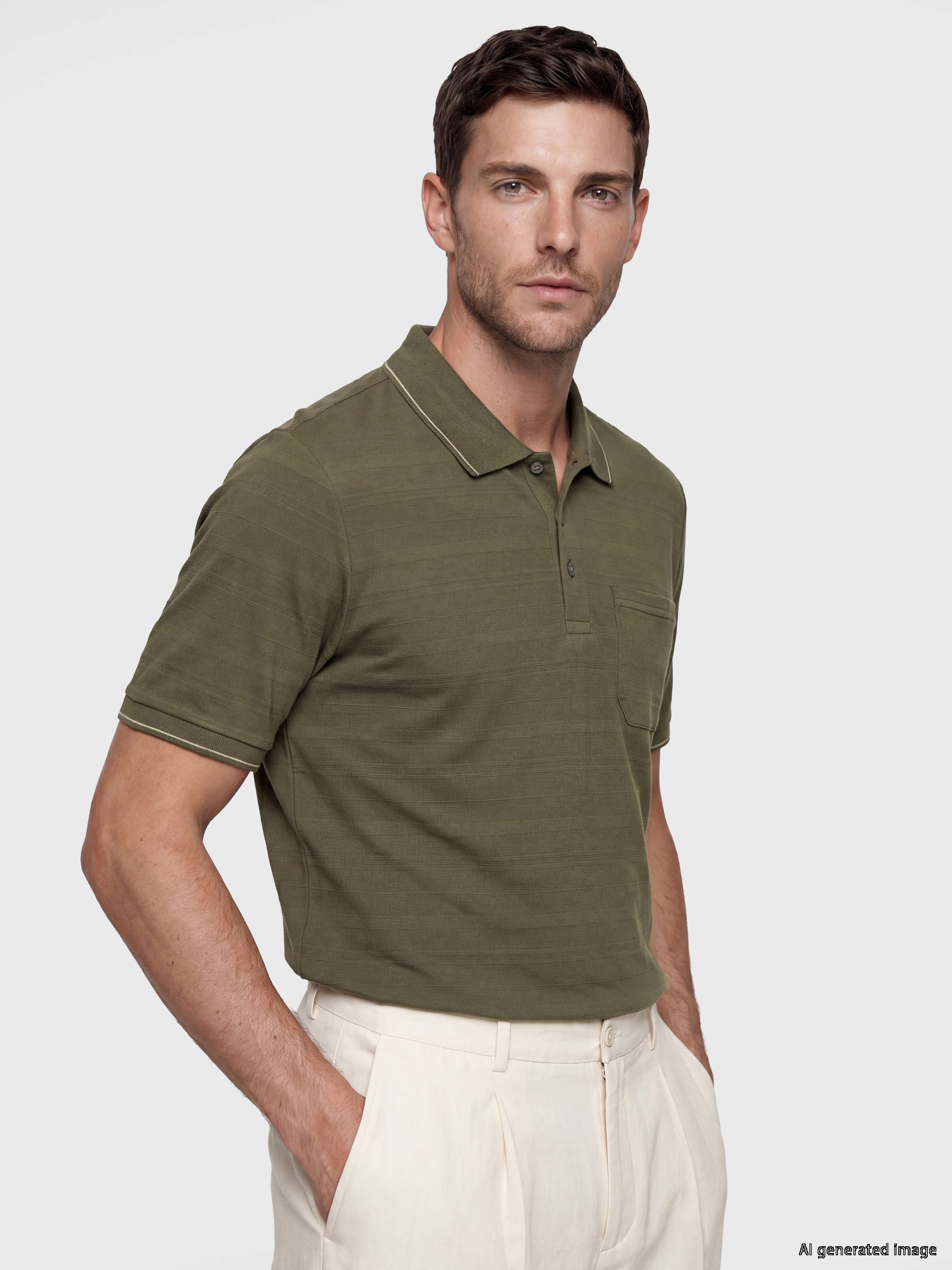 LCWAIKIKI Classic Polo Yaka Dokulu Erkek Tişört görsel 2