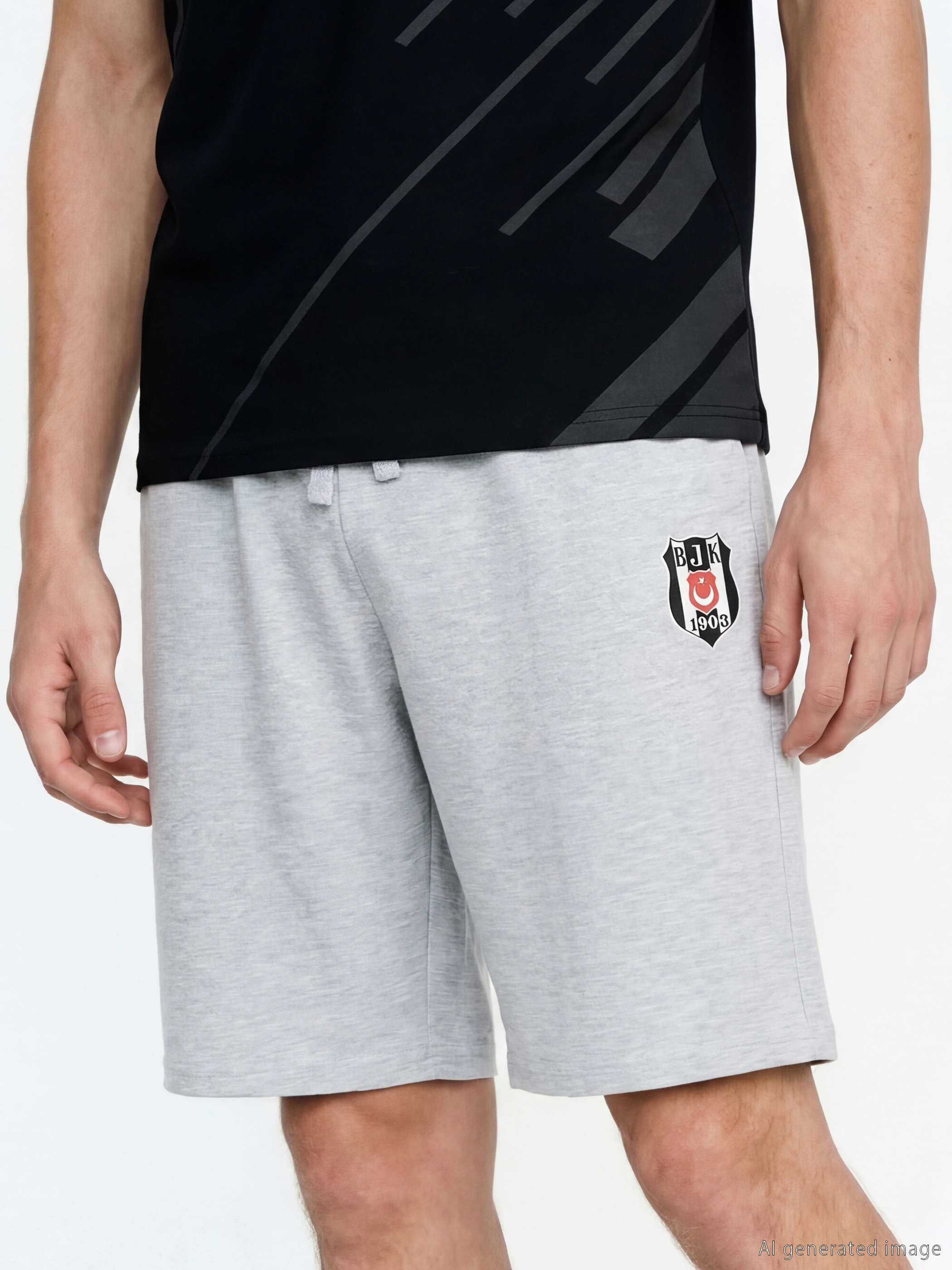 LC WAIKIKI Standart Kalıp Beşiktaş Baskılı Erkek Pijama Takımı görsel 3