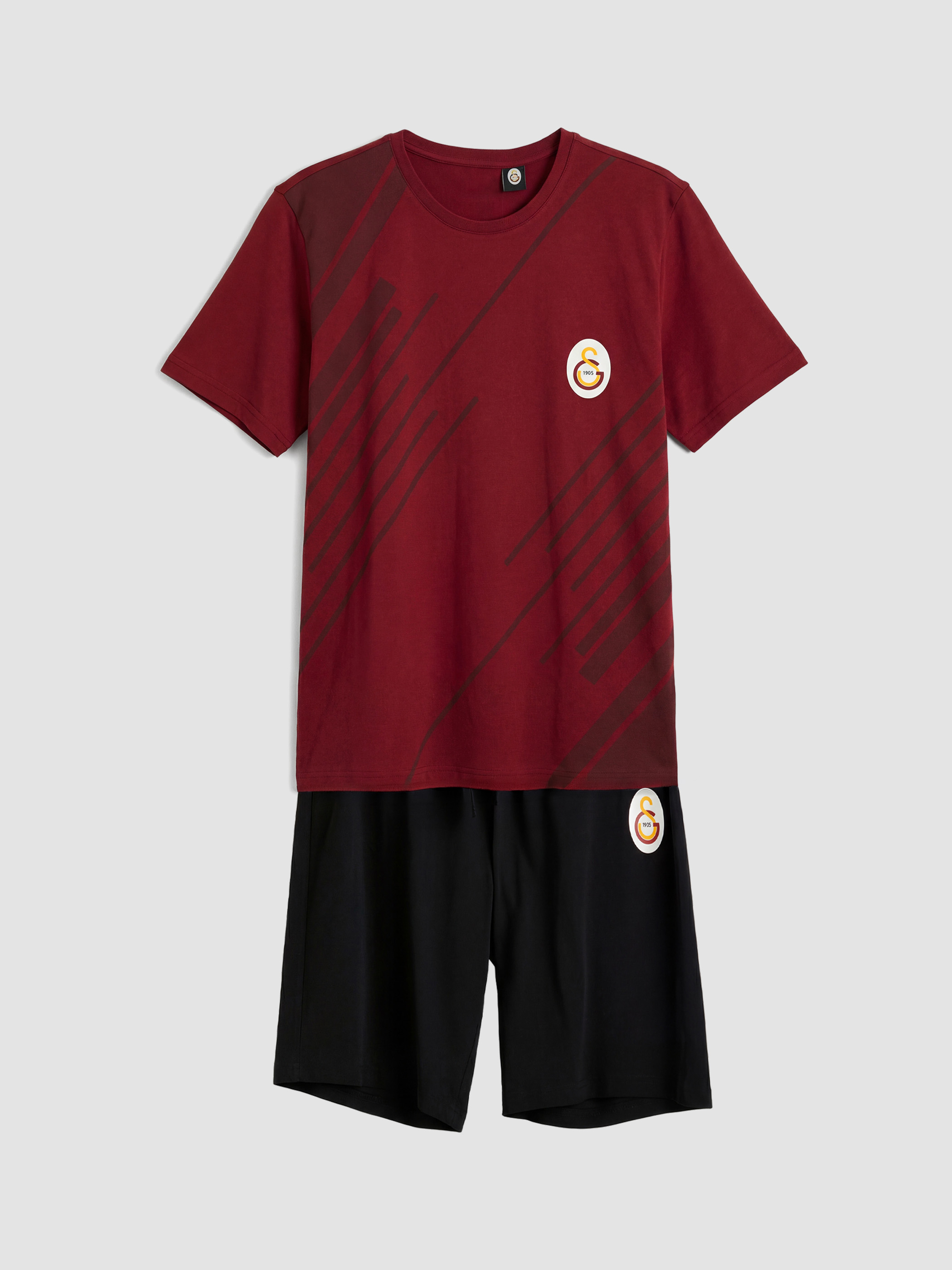 LC WAIKIKI Galatasaray Baskılı Erkek Şortlu Pijama Takımı görsel 5