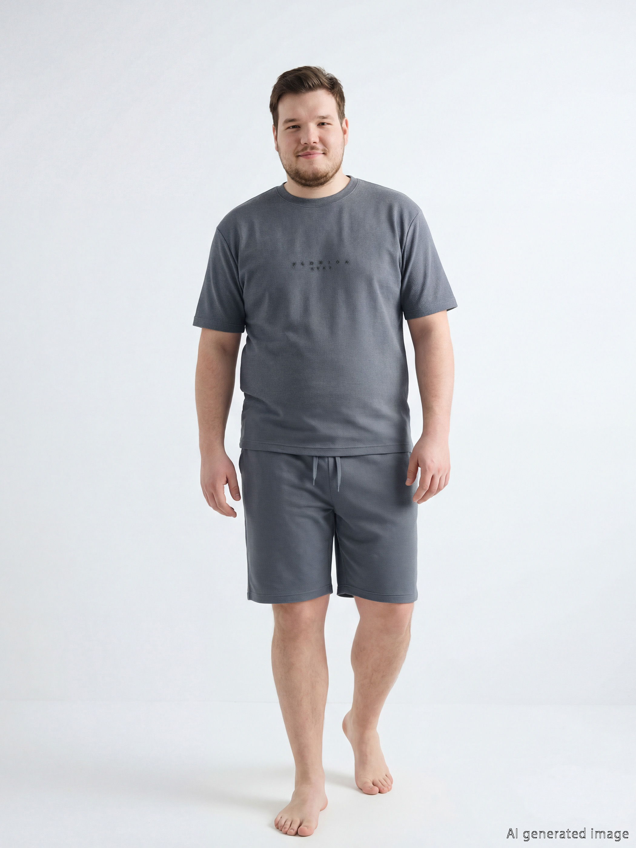 LC WAIKIKI Standart Kalıp Erkek Şortlu Pijama Takımı görsel 2