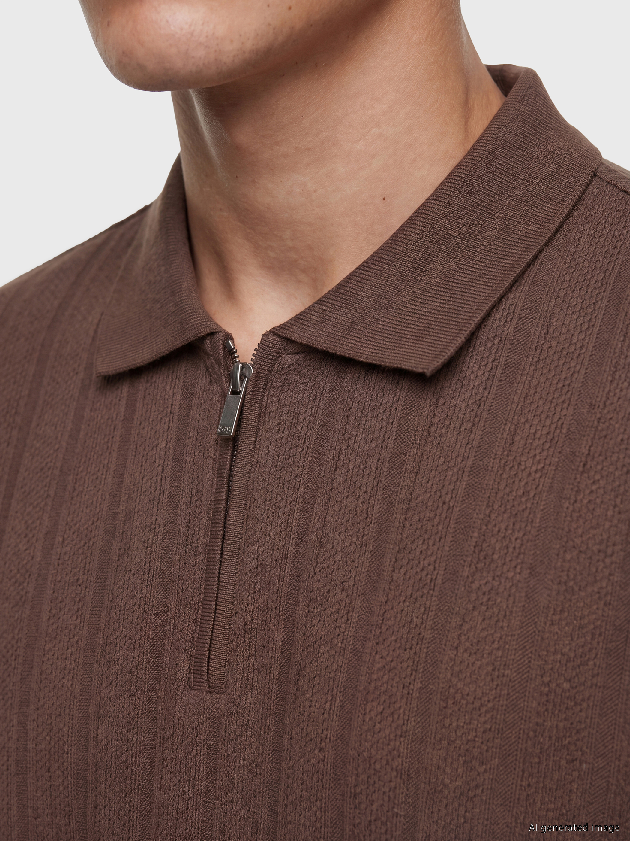 LCW Vision Polo Yaka Erkek Penye Tişört görsel 3