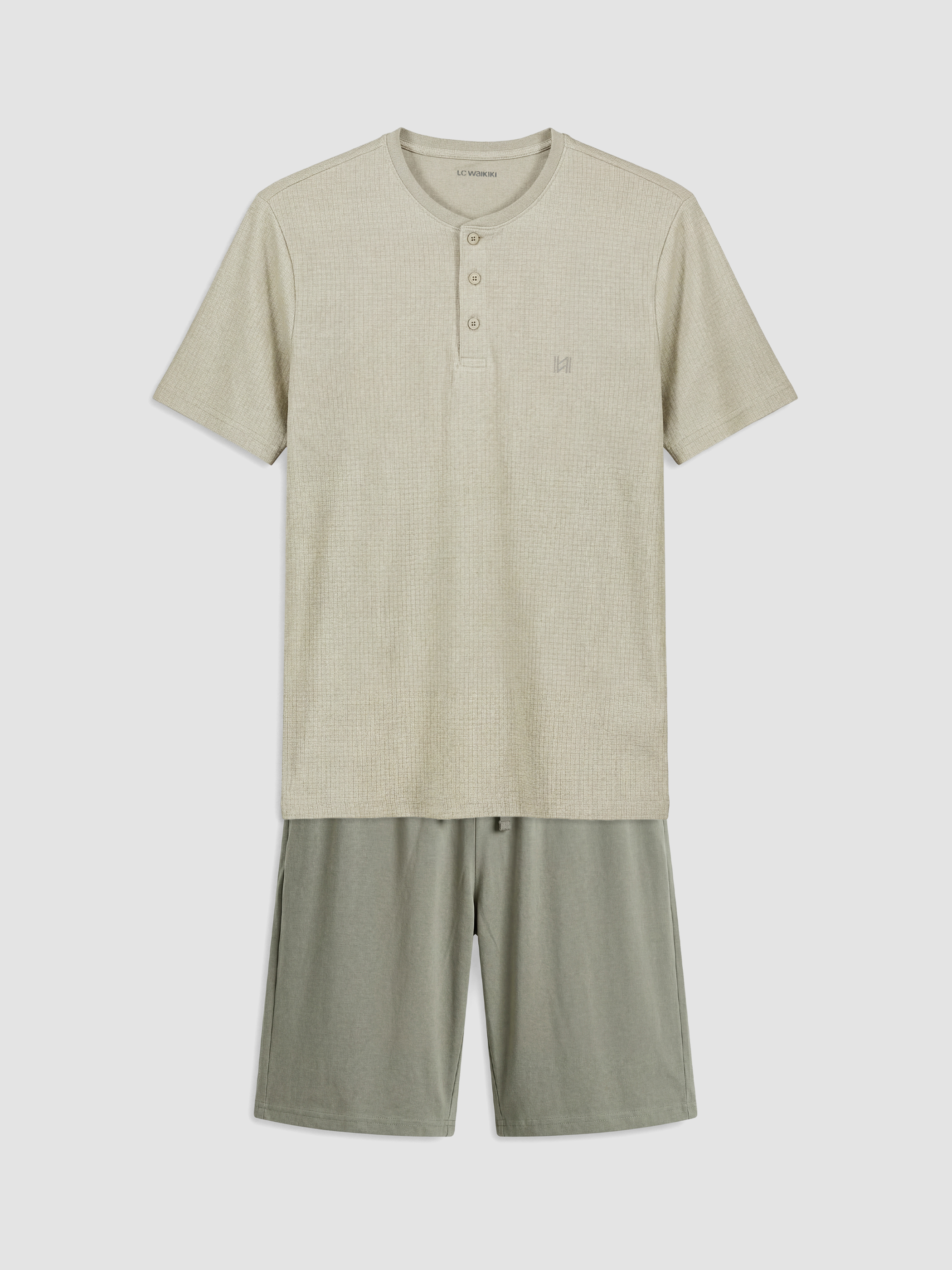 LC WAIKIKI Baskılı Erkek Şortlu Pijama Takımı görsel 3