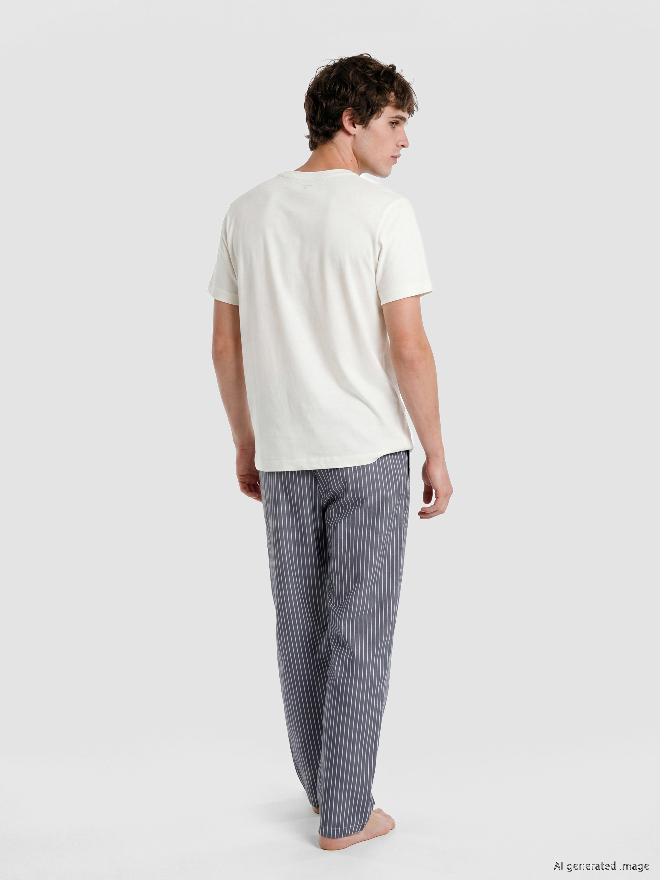 LC WAIKIKI Regular Fit Çizgili Erkek Pijama Takımı görsel 4