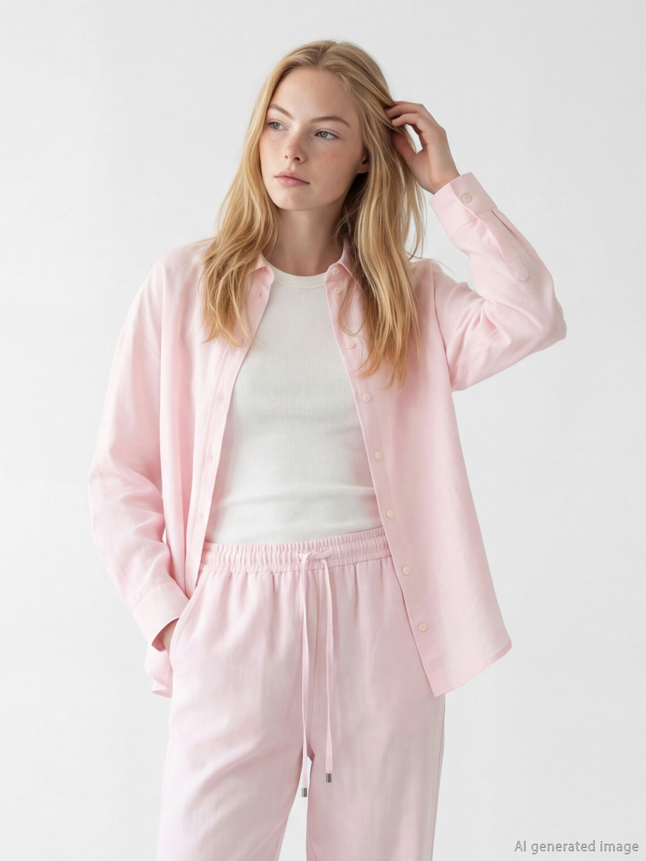 XSIDE Oversize Keten Karışımlı Kadın Gömlek