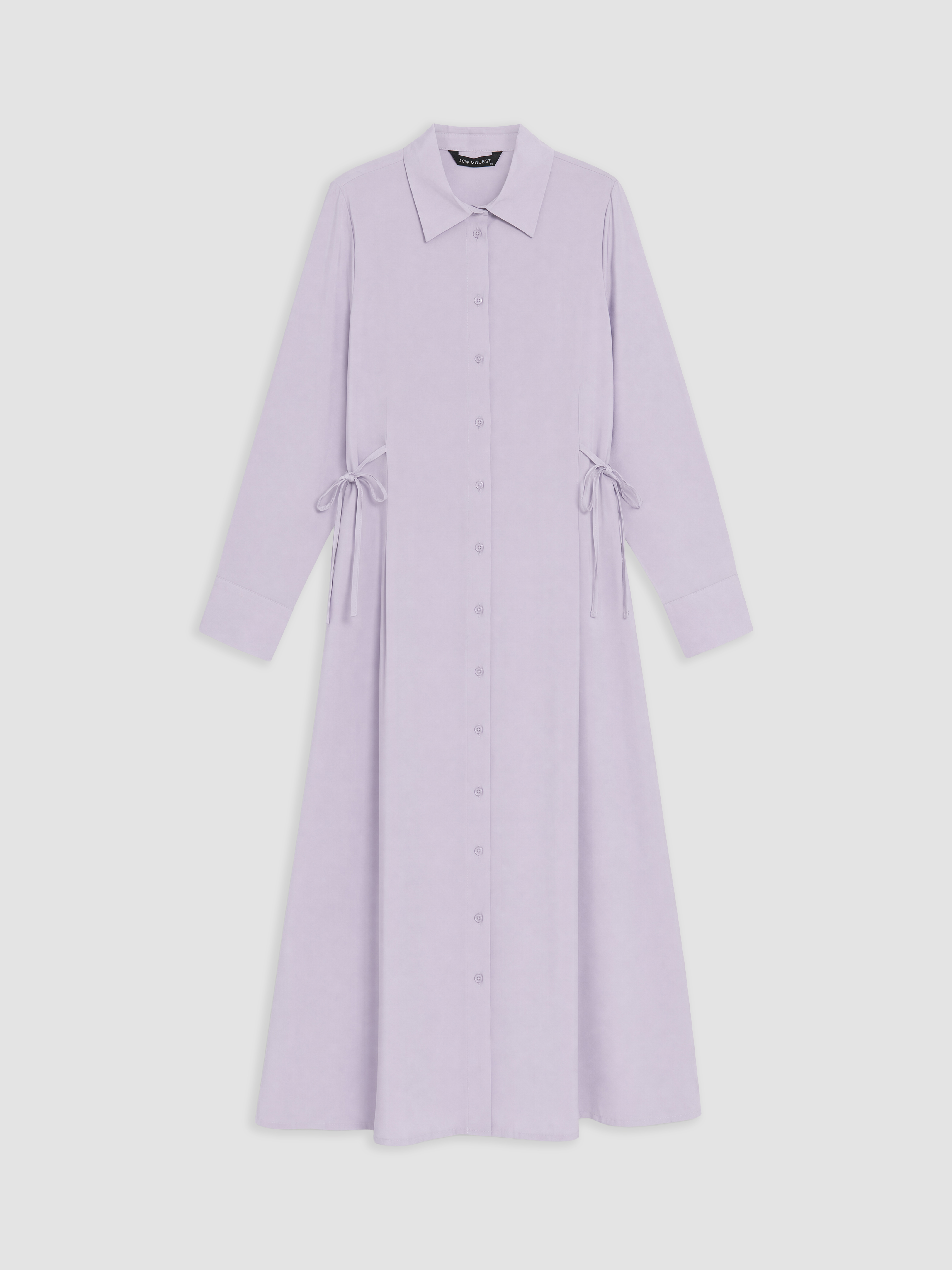 LCW Modest Beli Bağlamalı Modal Karışımlı Gömlek Elbise görsel 5
