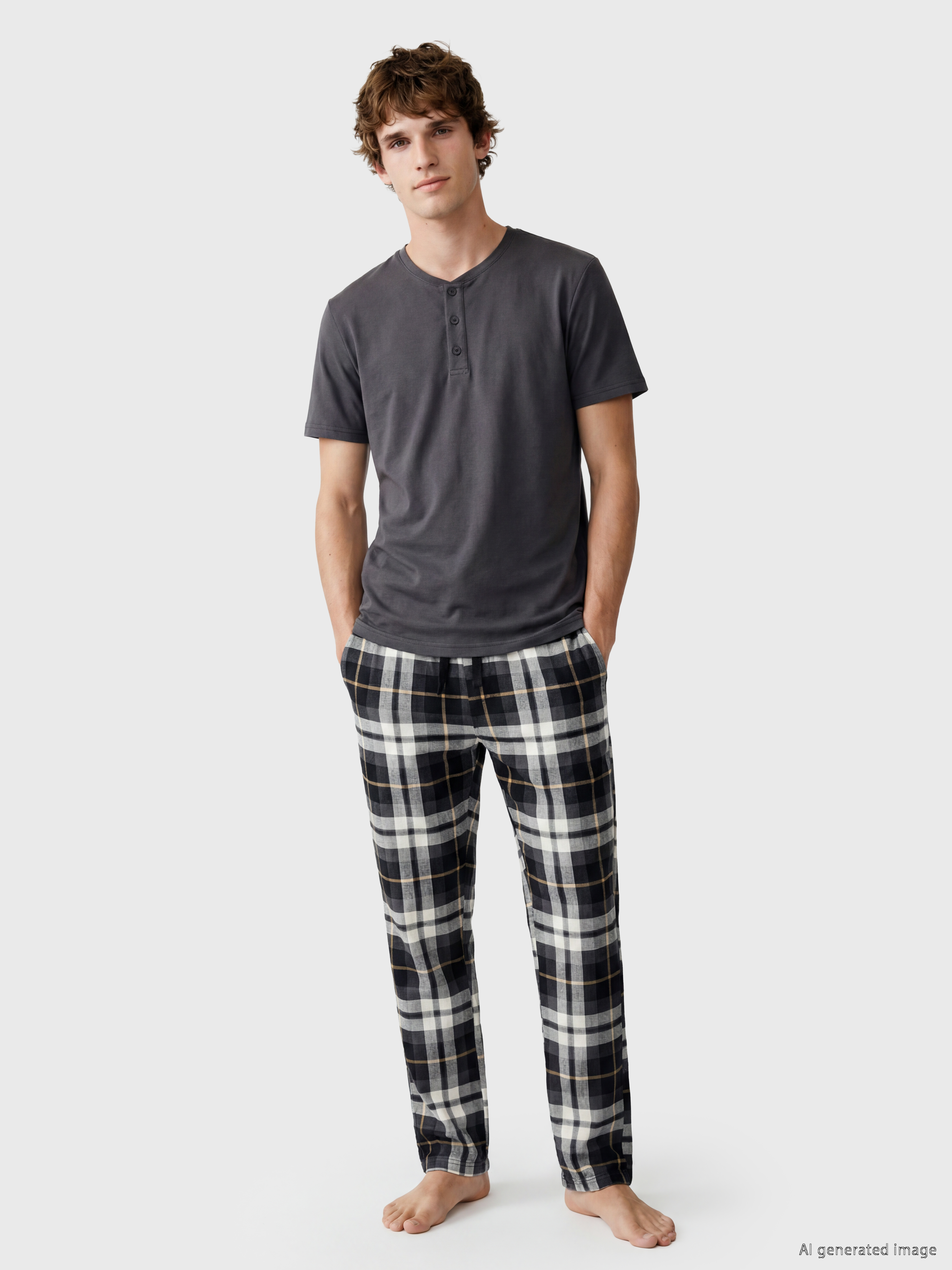 LC WAIKIKI Regular Fit Ekose Erkek Pijama Takım