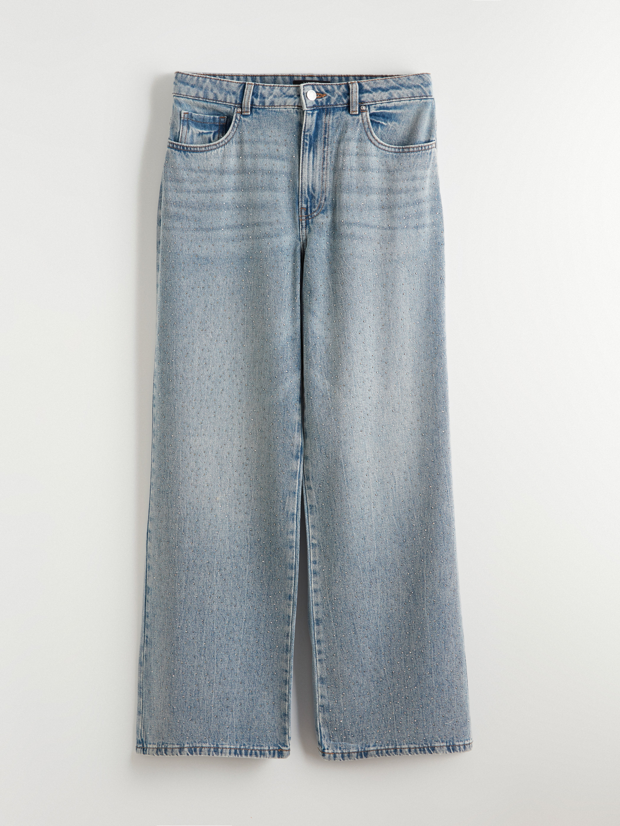 XSIDE Taşlı Wideleg Kadın Jean Pantolon görsel 5