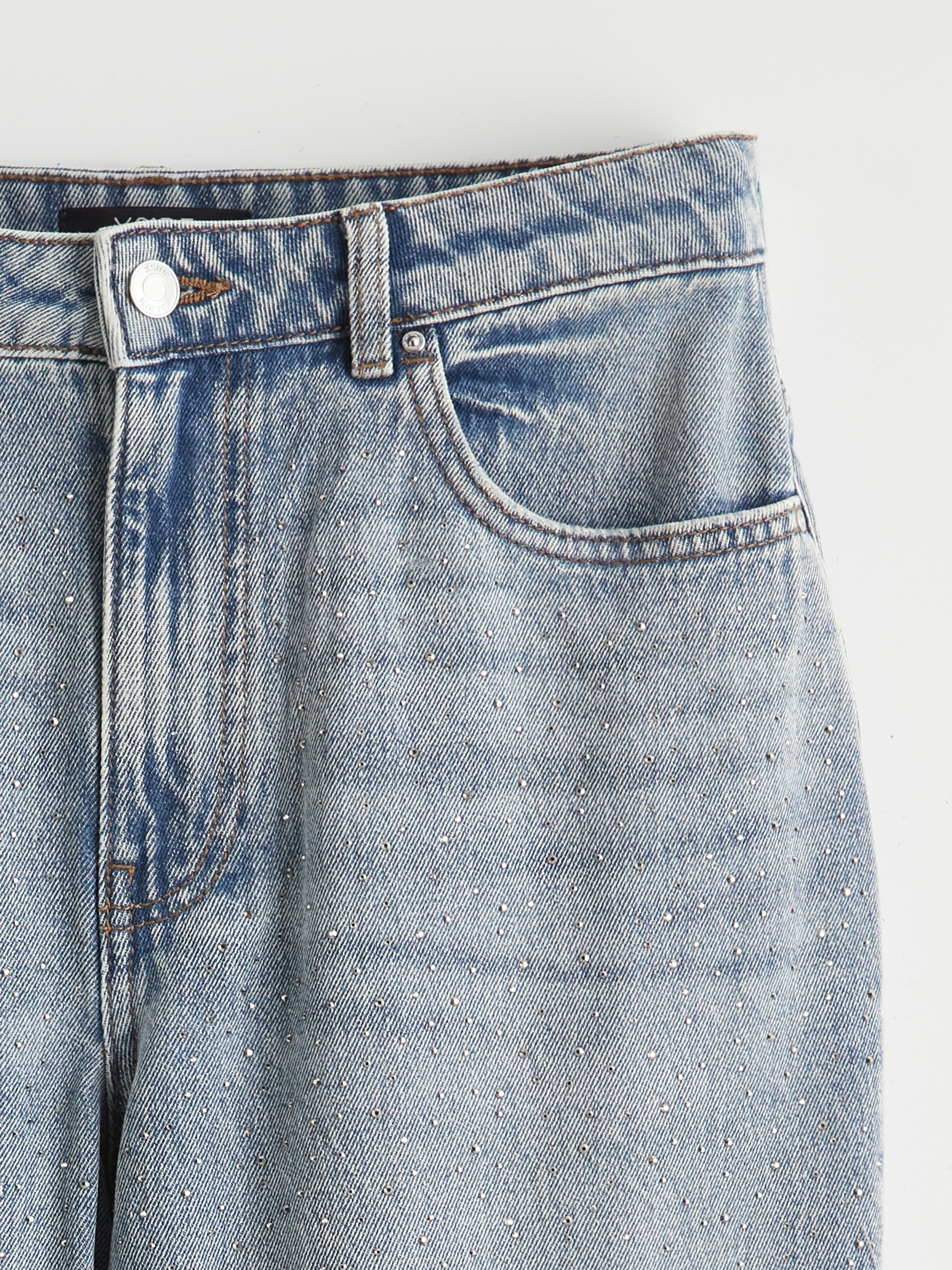 XSIDE Taşlı Wideleg Kadın Jean Pantolon görsel 6