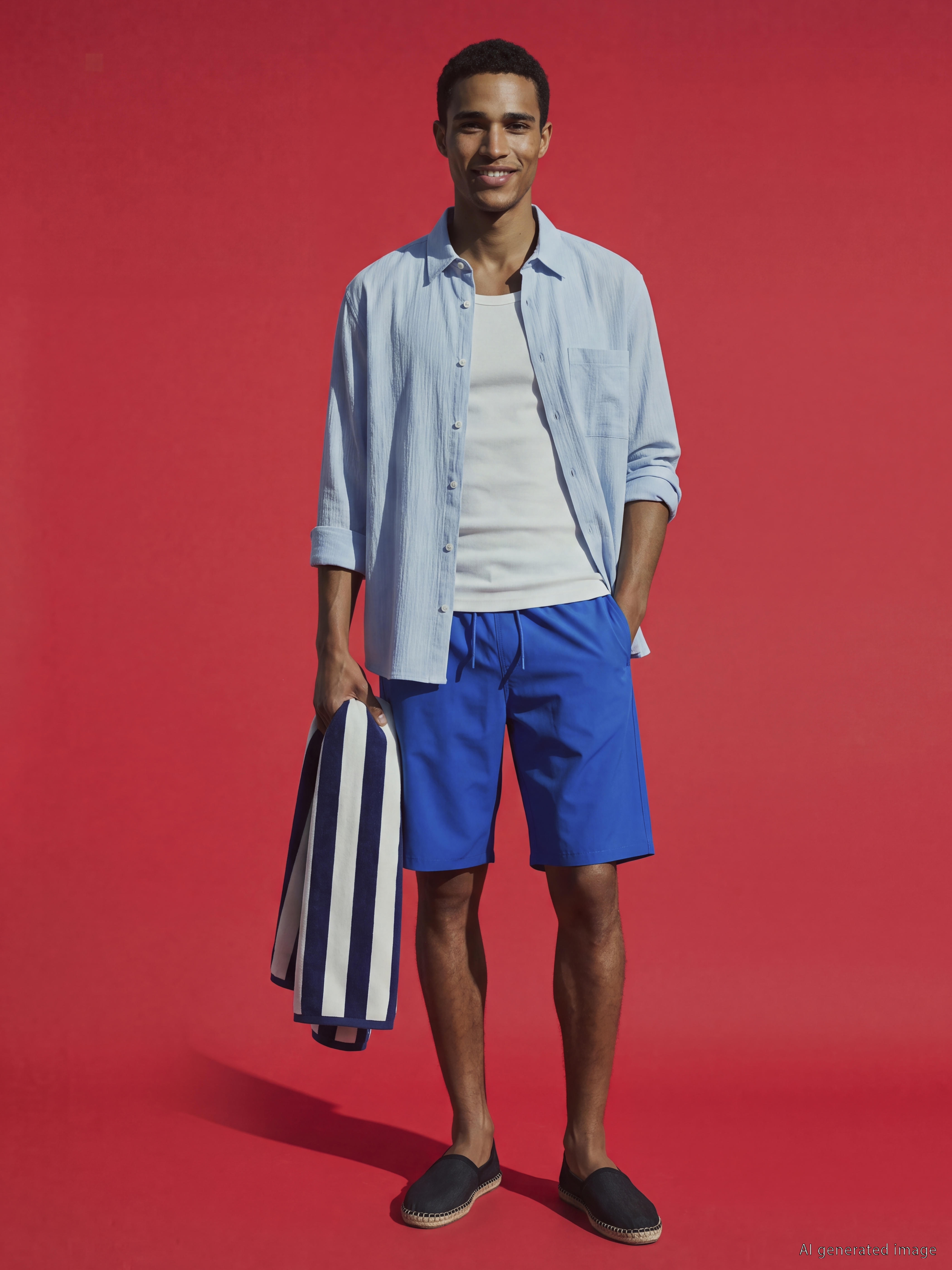 LCW SWIMWEAR Diz Altı Boy Basic Erkek Deniz Şortu