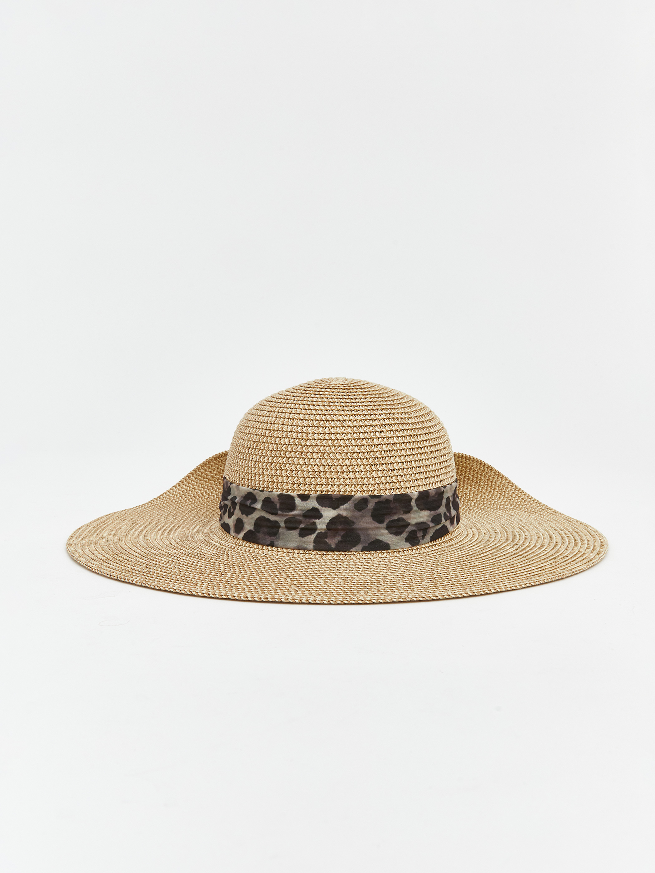 LCW ACCESSORIES Leopar Desenli Kadın Hasır Şapka görsel 2