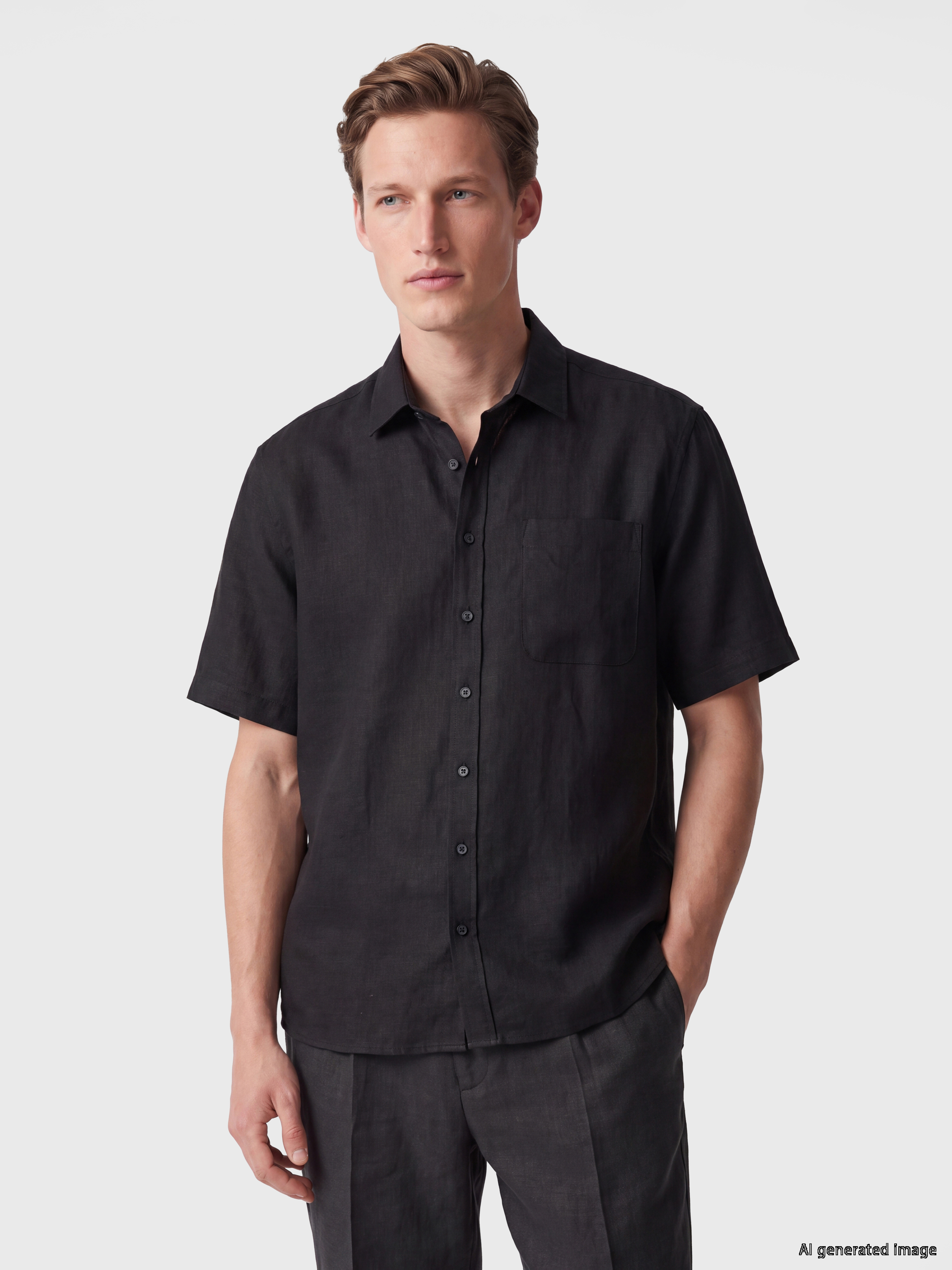 SOUTHBLUE Loose Fit %100 Keten Erkek Gömlek