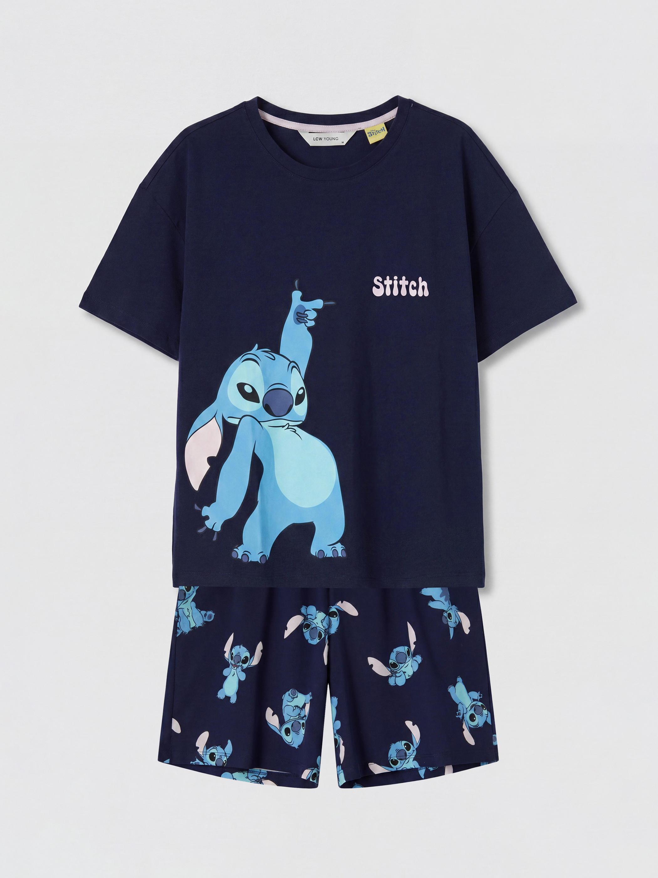 LCW Young Stitch Baskılı Kadın Şortlu Pijama Takımı görsel 5