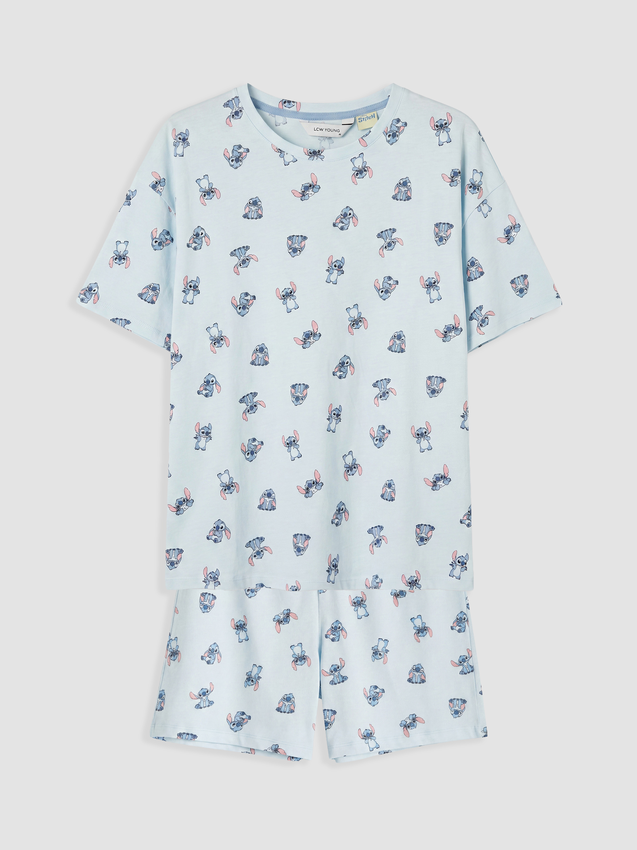 LCW Young Stitch Baskılı Kadın Şortlu Pijama Takımı görsel 5