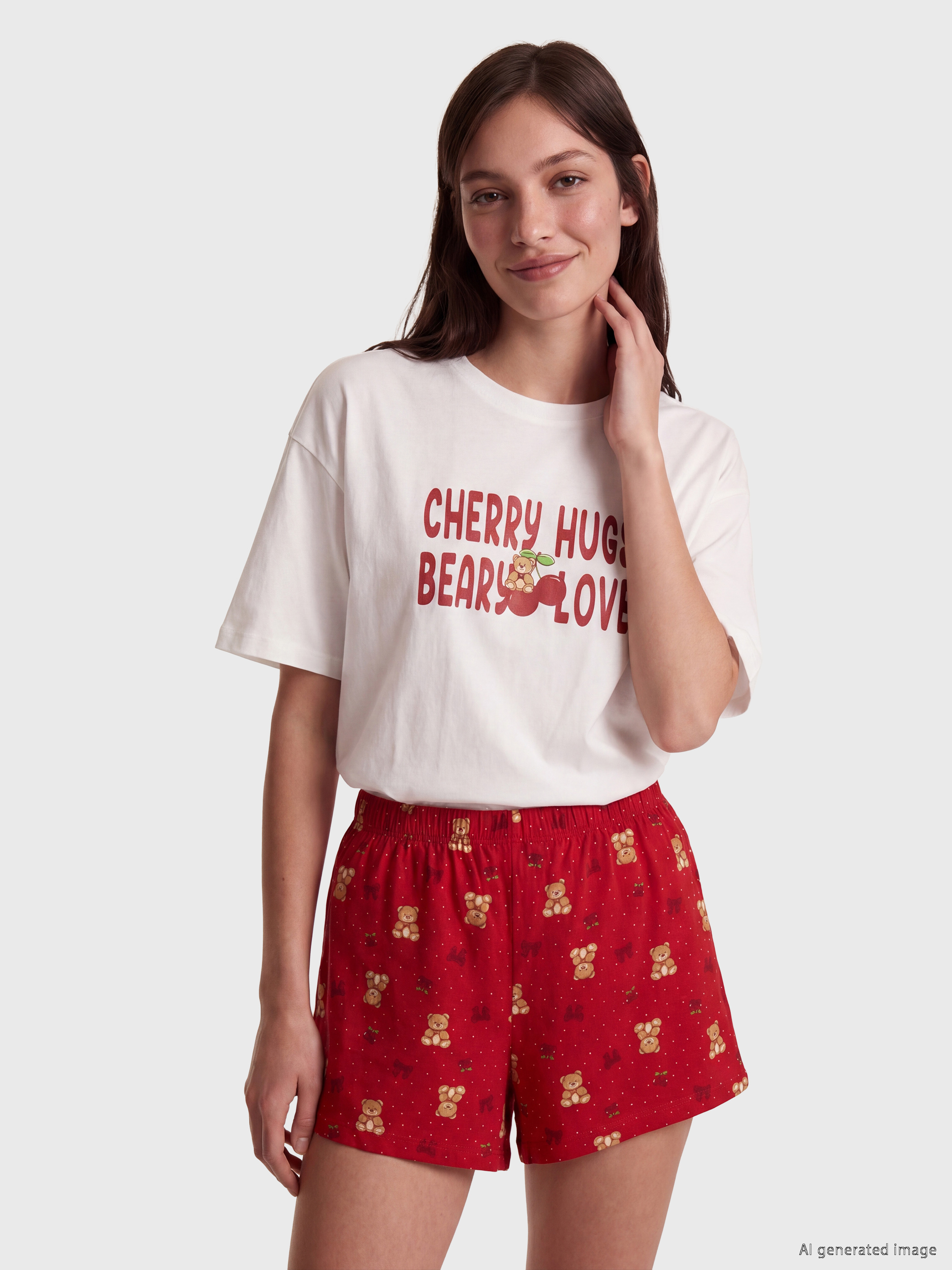 LCW Young Bisiklet Yaka Kadın Şortlu Pijama Takımı