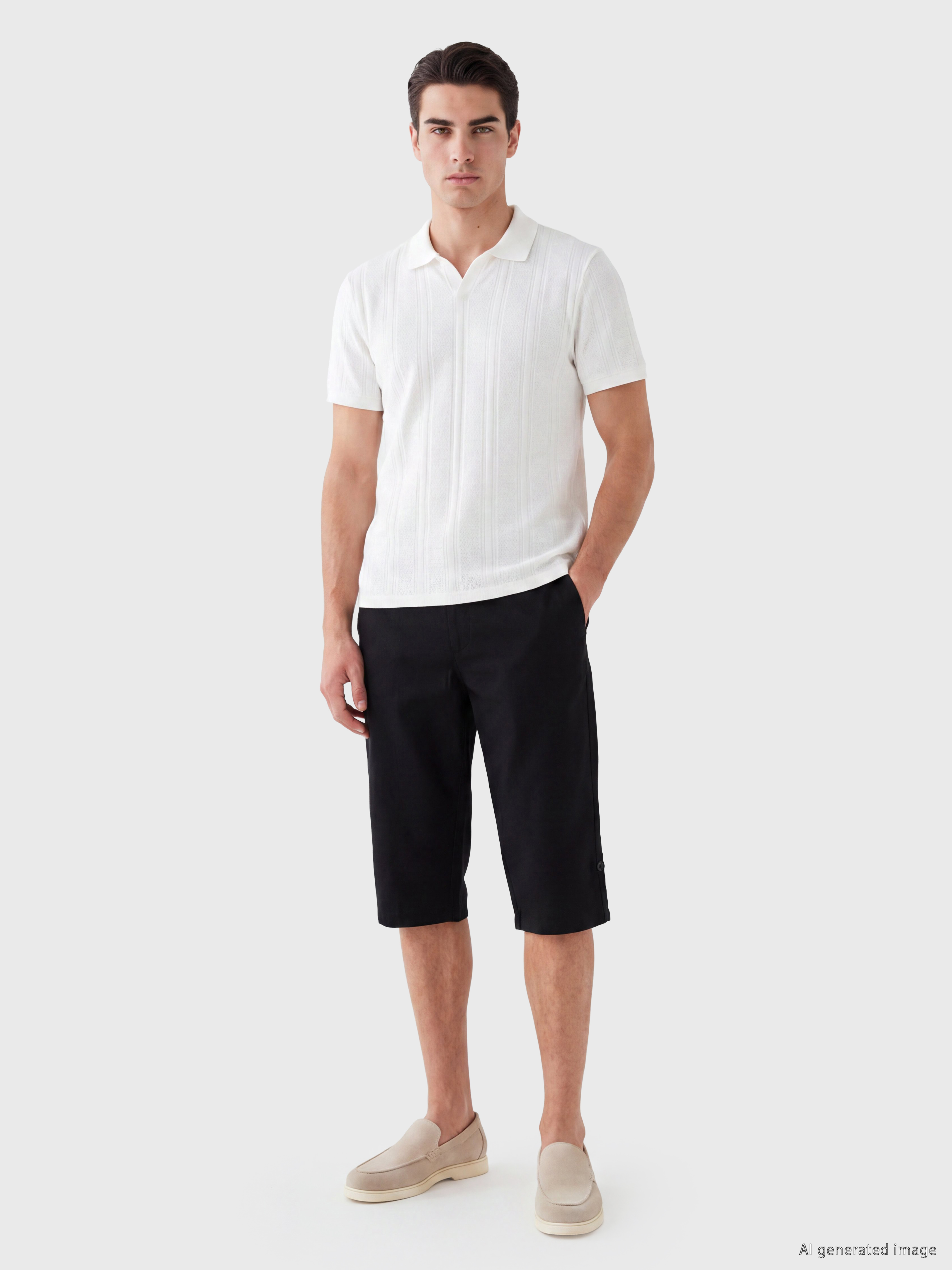 LCWAIKIKI Classic Regular Fit Keten Karışımlı Erkek Şort görsel 2