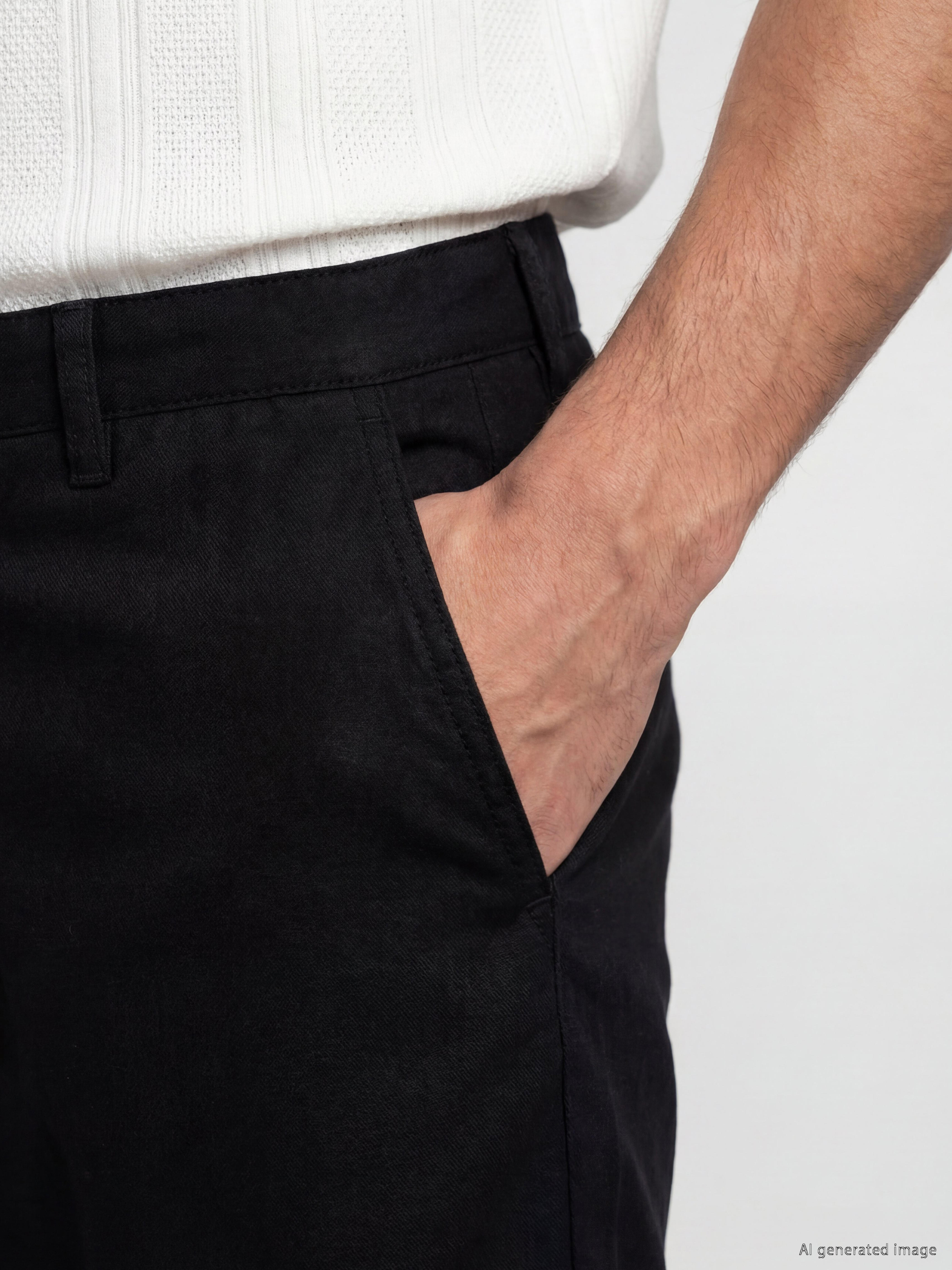 LCWAIKIKI Classic Regular Fit Keten Karışımlı Erkek Şort görsel 3