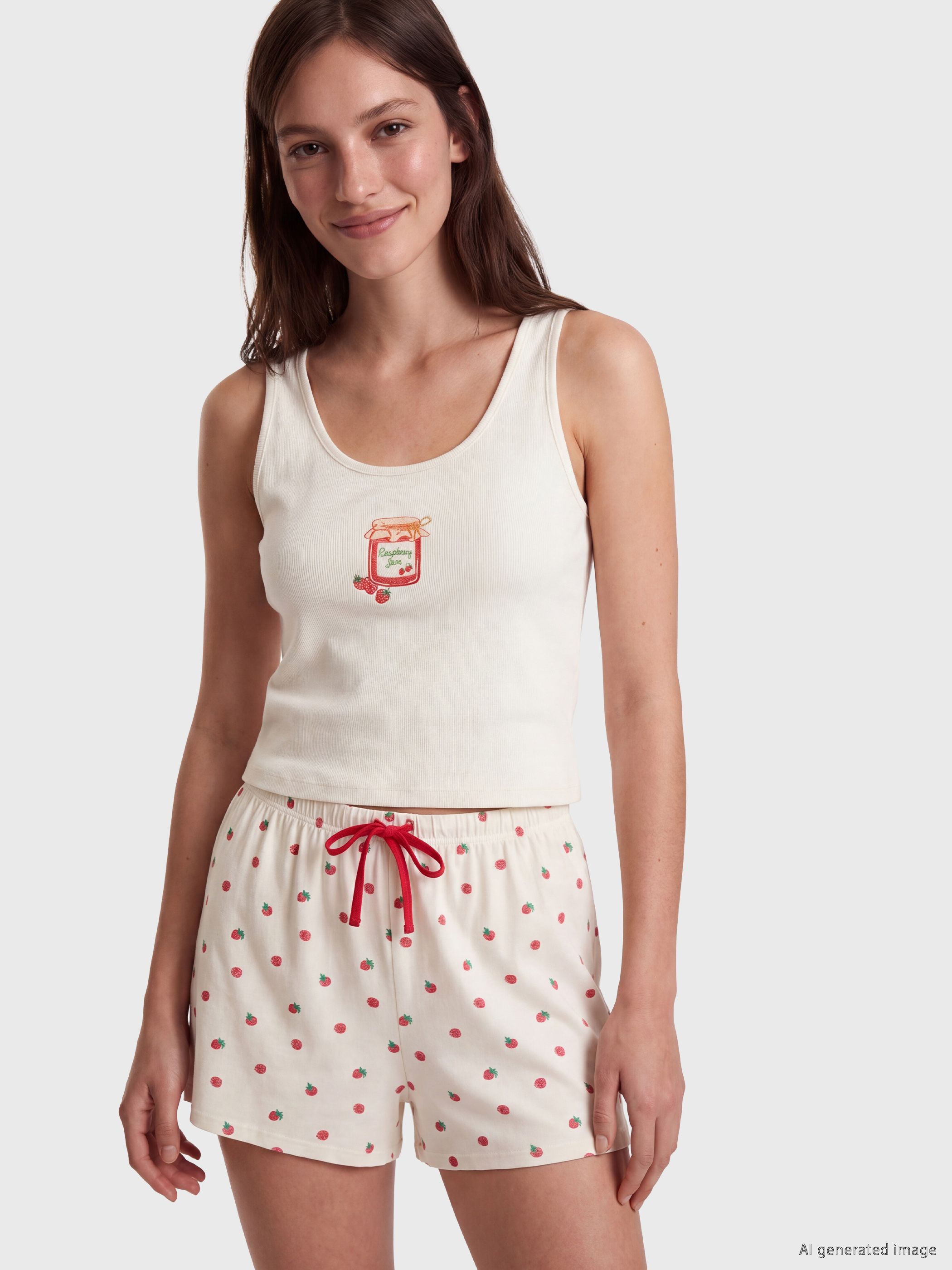 LCW DREAM Çilek Desenli Kadın Şort Pijama Altı