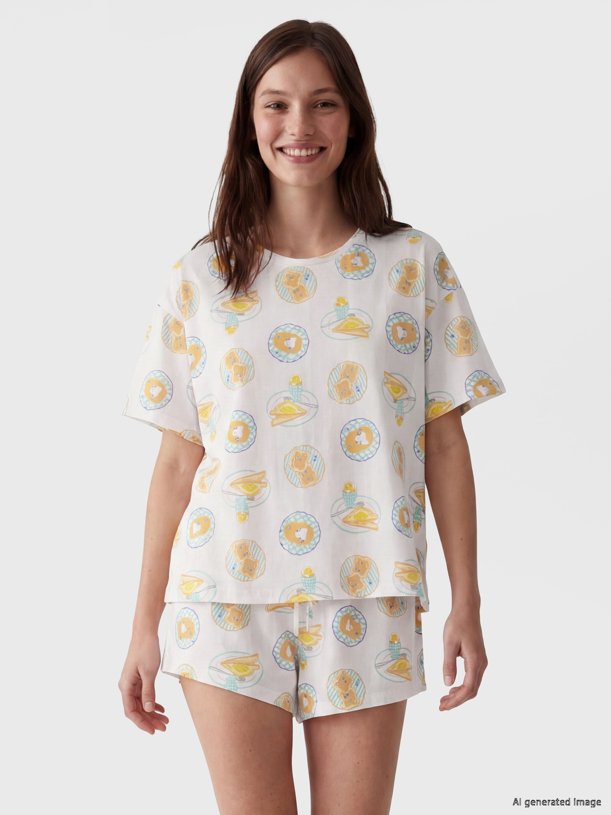 LCW DREAM Baskılı Kadın Şortlu Pijama Takımı