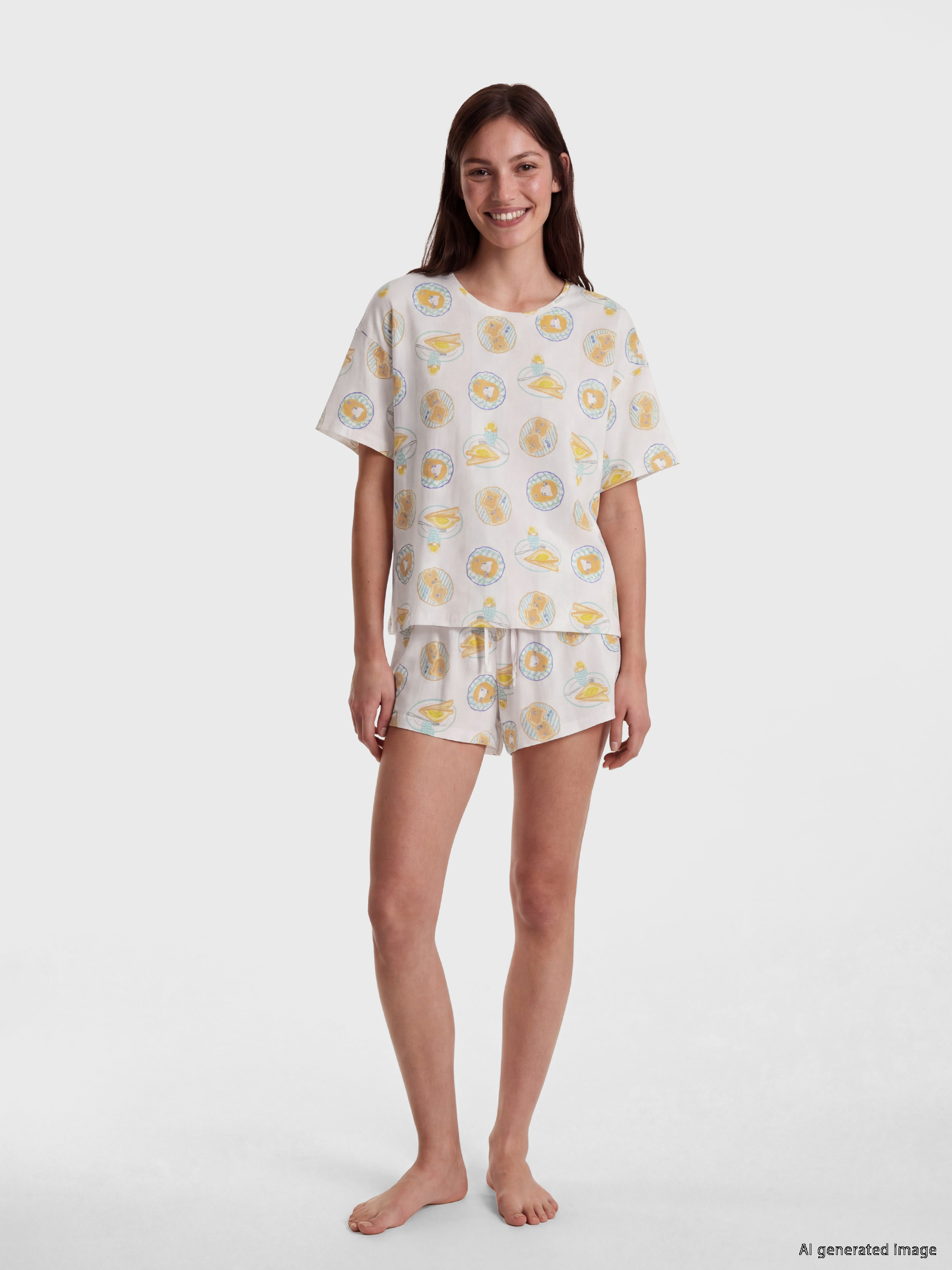 LCW DREAM Baskılı Kadın Şortlu Pijama Takımı görsel 2