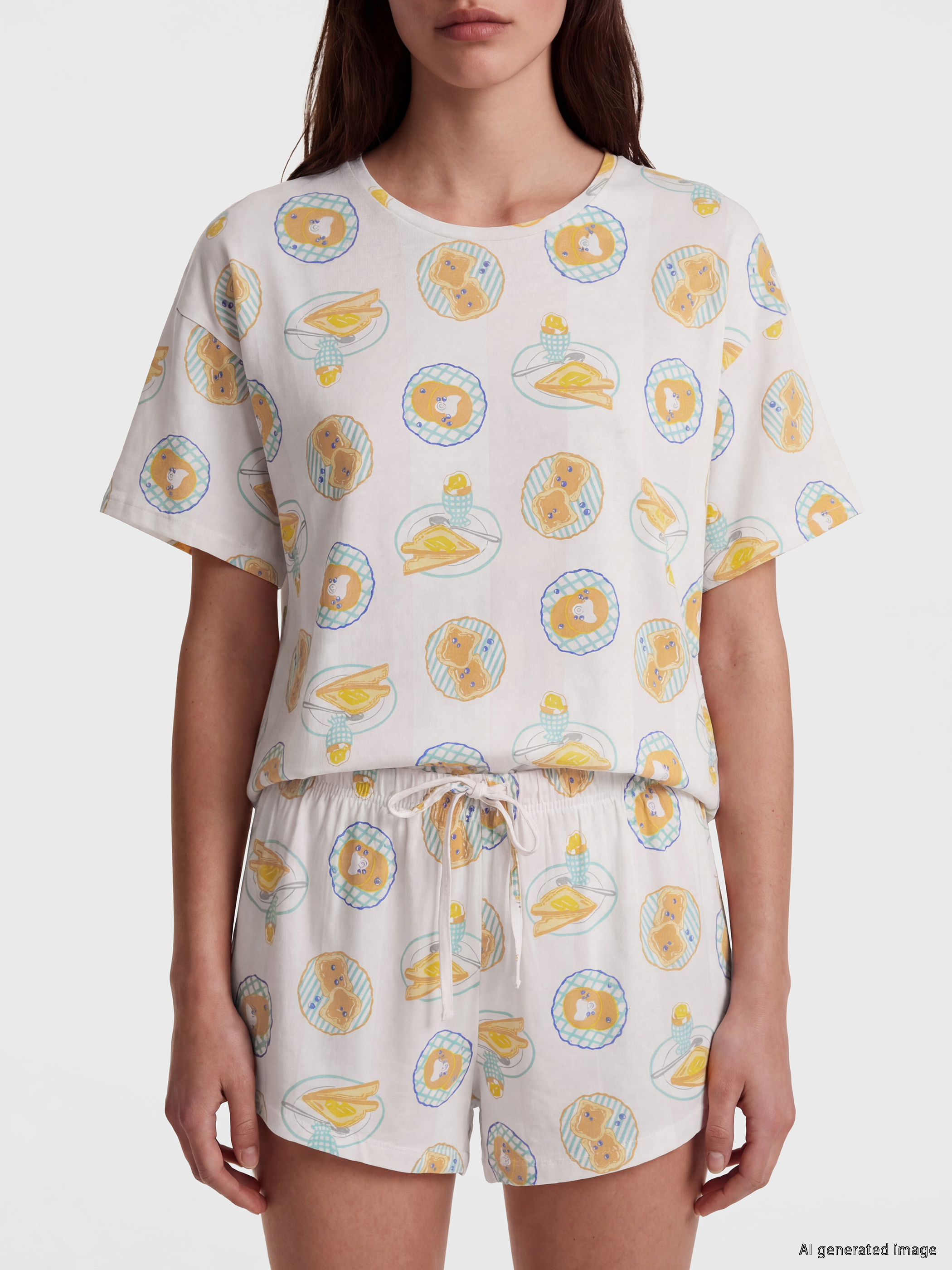 LCW DREAM Baskılı Kadın Şortlu Pijama Takımı görsel 3