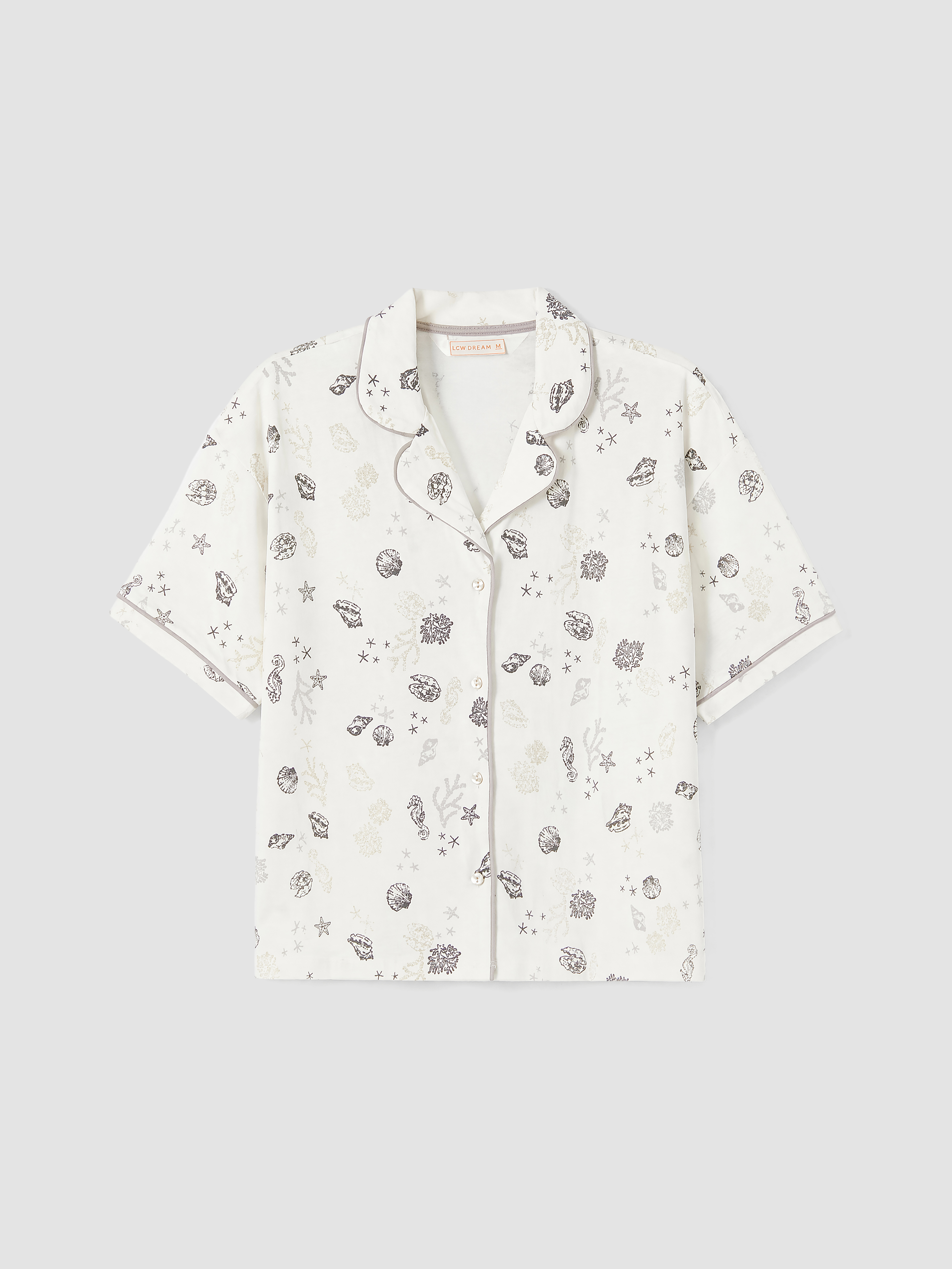 LCW DREAM Gömlek Yaka %100 Pamuklu Kadın Şortlu Pijama Takımı görsel 6