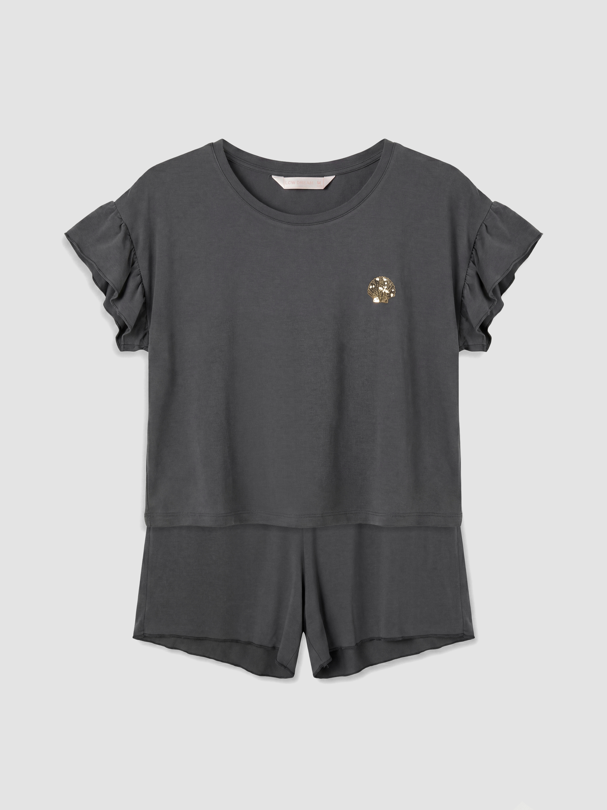 LCW DREAM Bisiklet Yaka Kadın Şortlu Pijama Takımı görsel 5