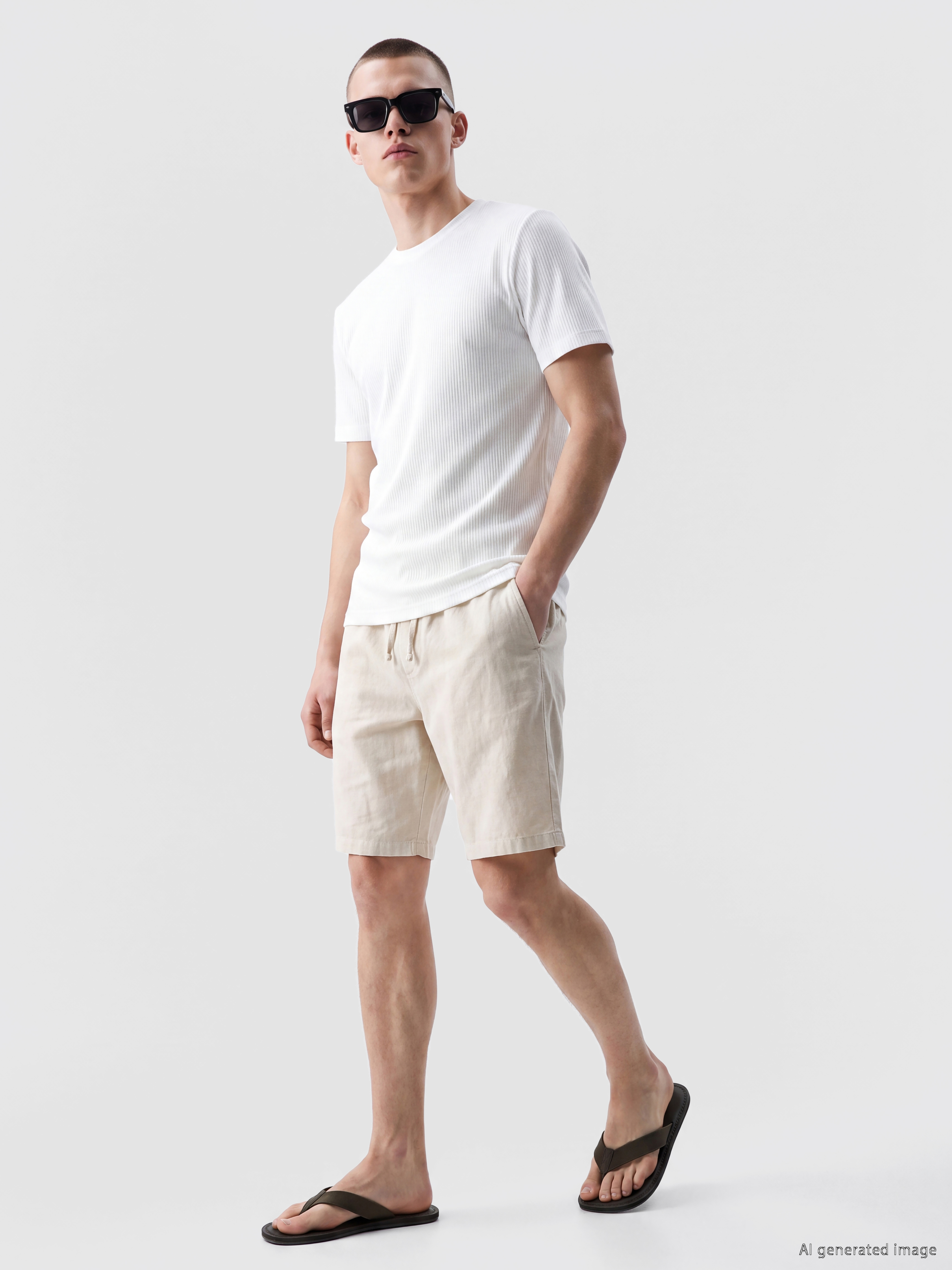 XSIDE Regular Fit Keten Görünümlü Erkek Şort görsel 2