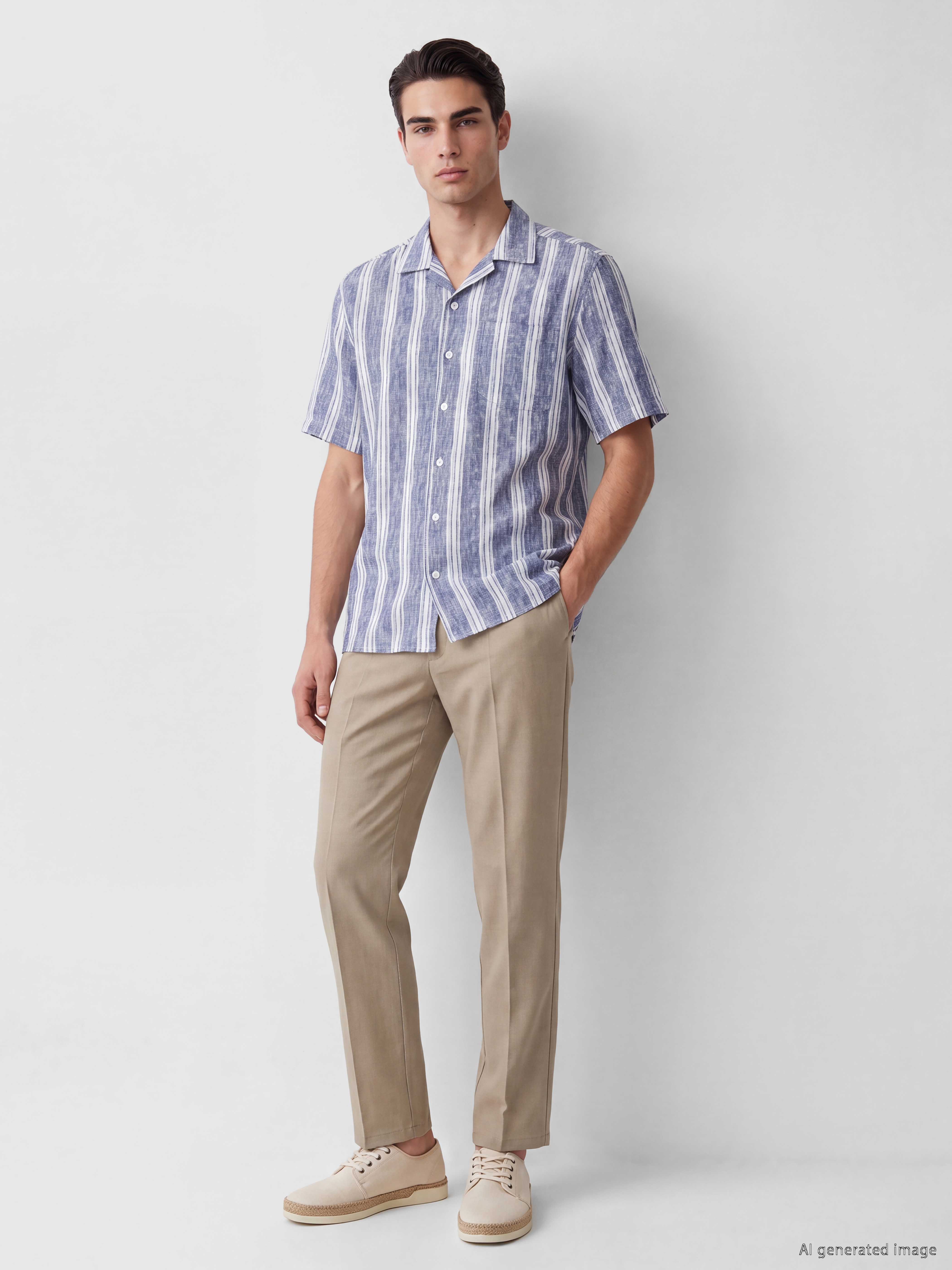 LCWAIKIKI Classic Regular Fit Çizgili Erkek Gömlek görsel 2