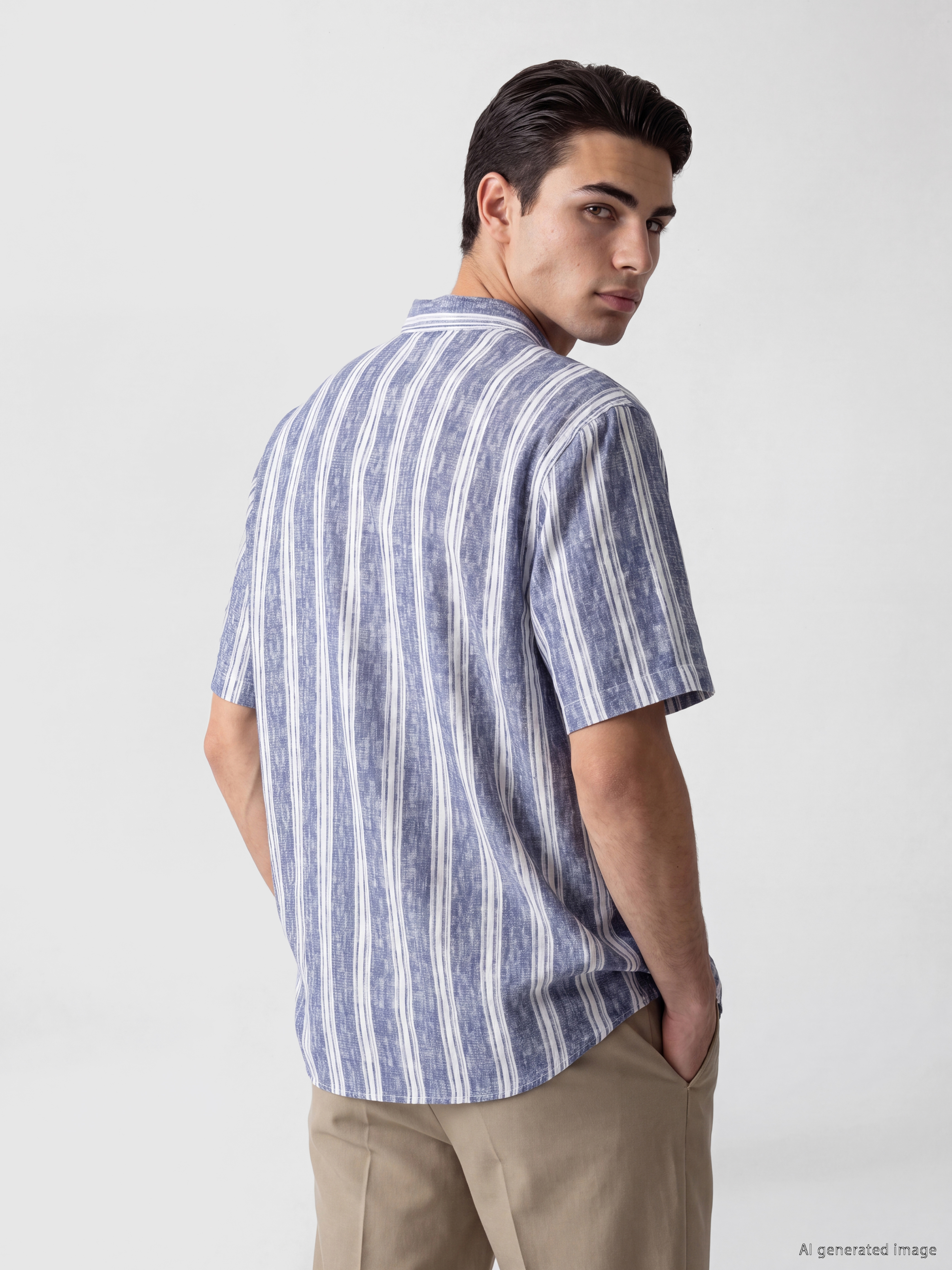 LCWAIKIKI Classic Regular Fit Çizgili Erkek Gömlek görsel 3