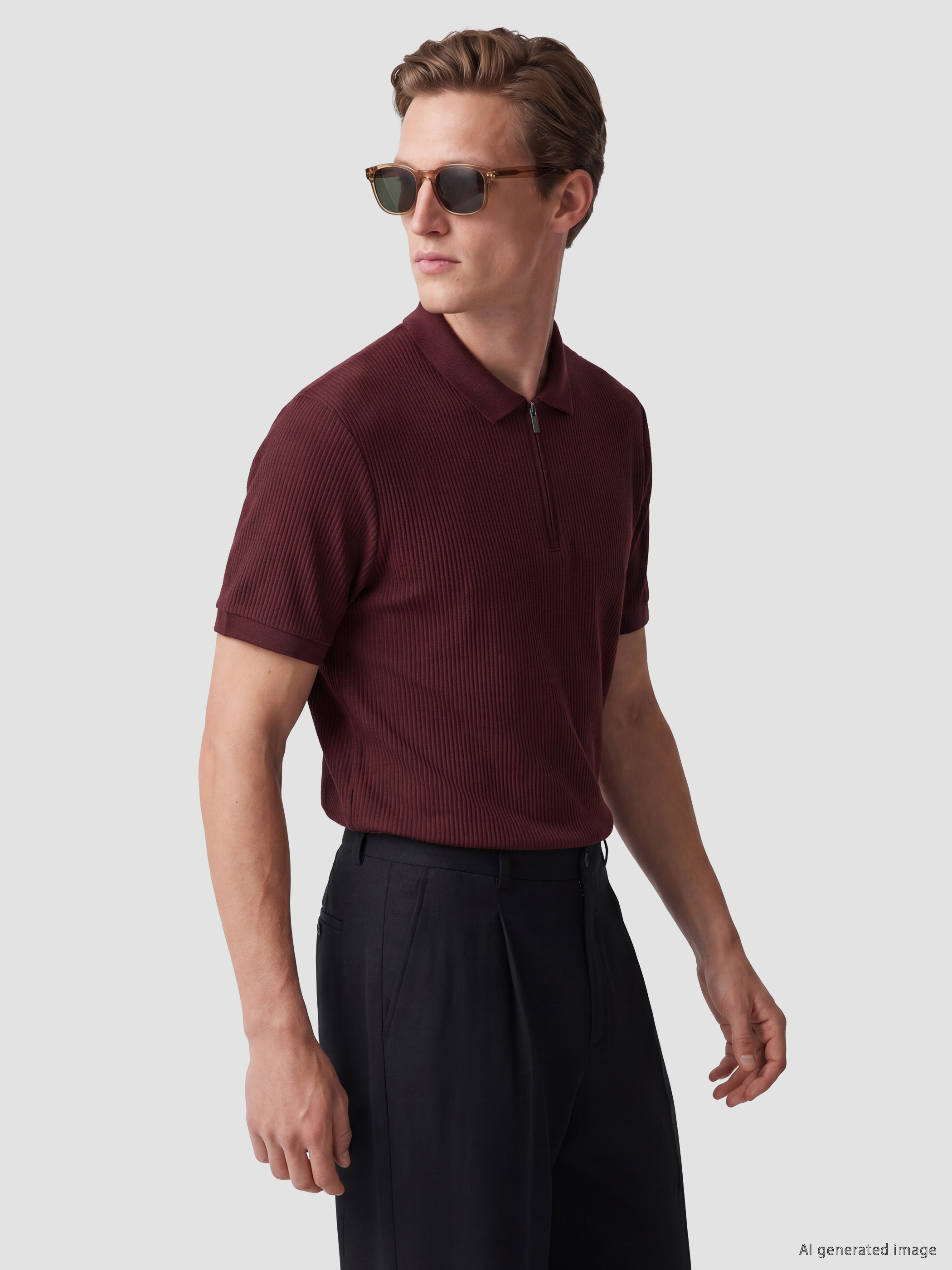 SOUTHBLUE Polo Yaka Erkek Dokulu Tişört görsel 2