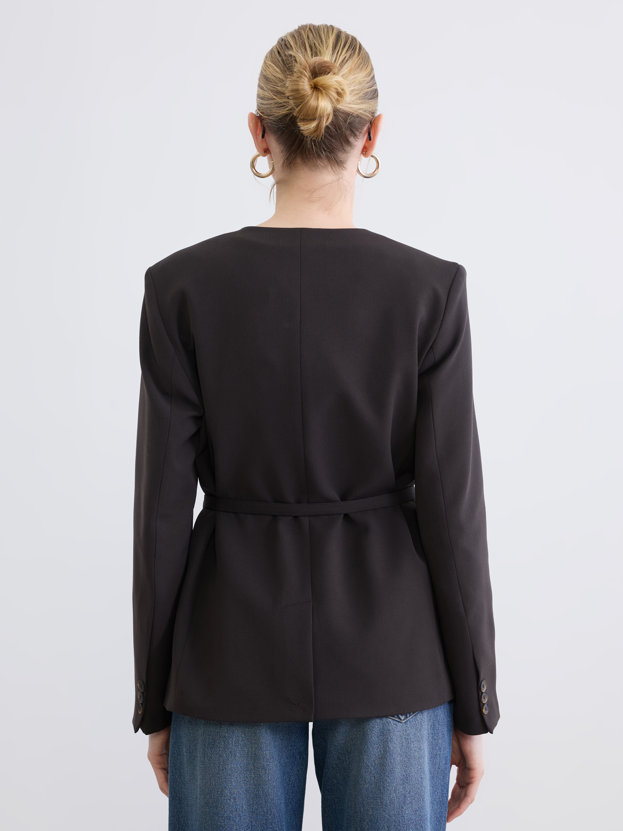 LCW STUDIO Beli Kemerli Kadın Blazer Ceket görsel 5