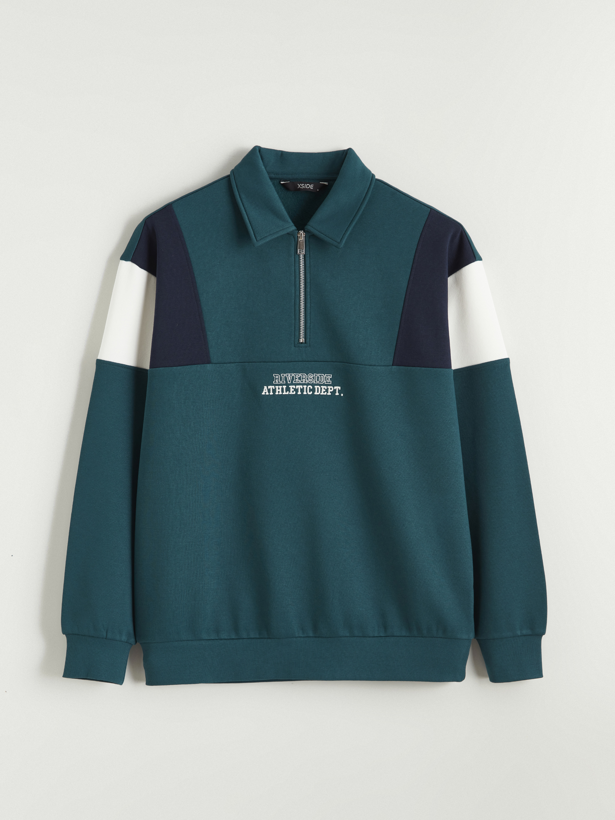 XSIDE Polo Yaka Baskılı Erkek Sweatshirt görsel 5