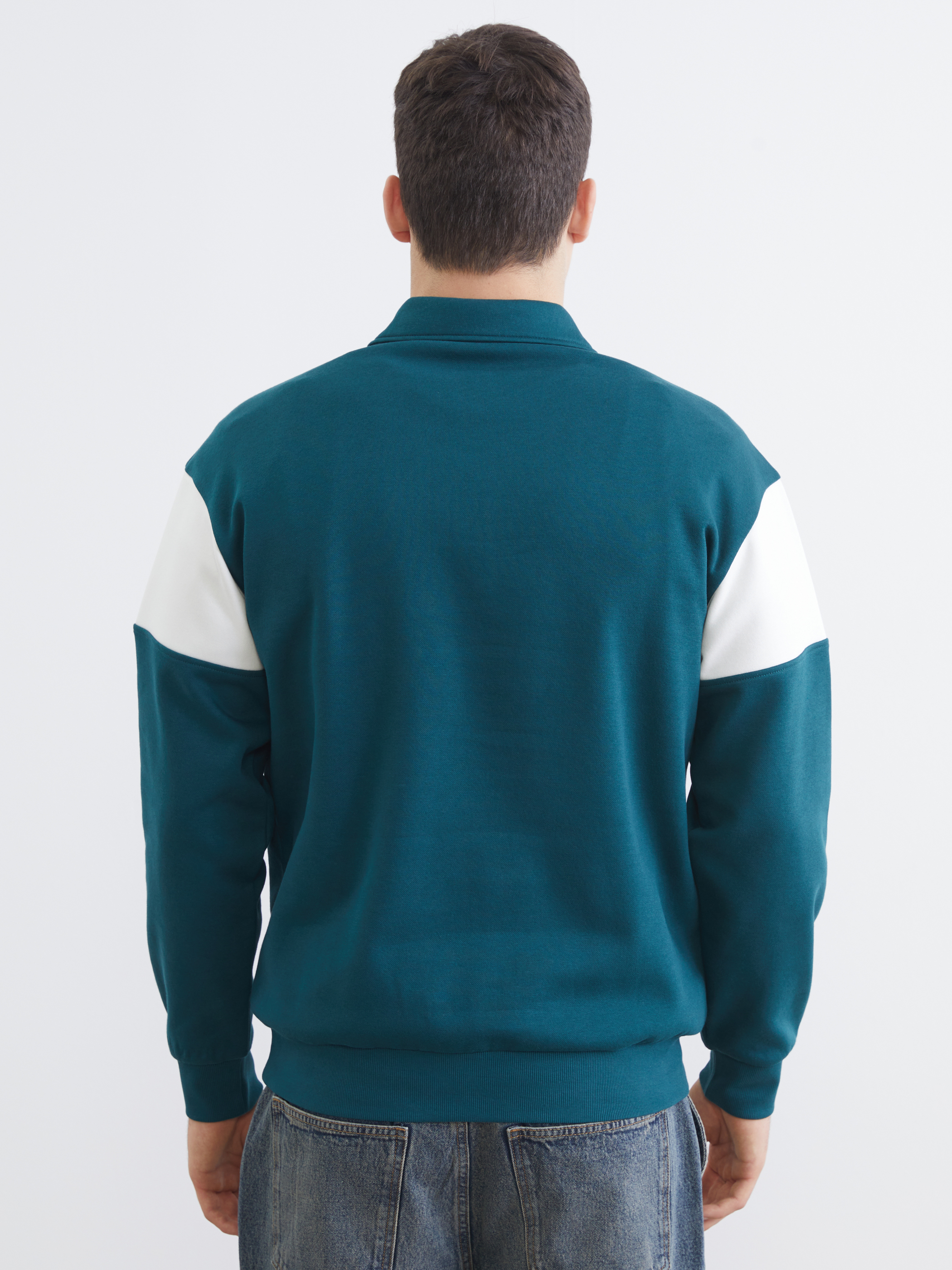 XSIDE Polo Yaka Baskılı Erkek Sweatshirt görsel 4