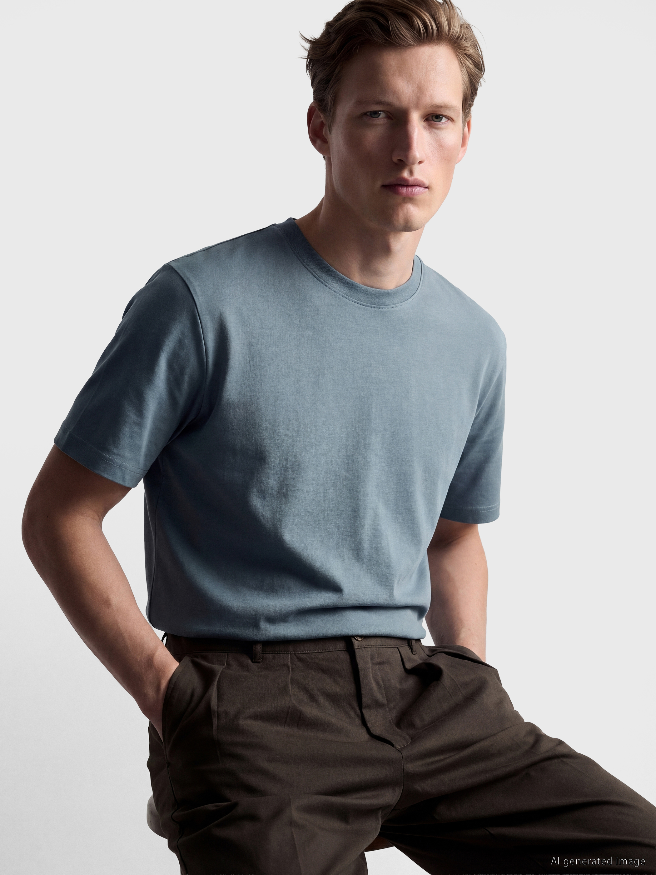 LCWAIKIKI Classic Regular Fit Dry Touch Kalın Kumaş Tişört /03