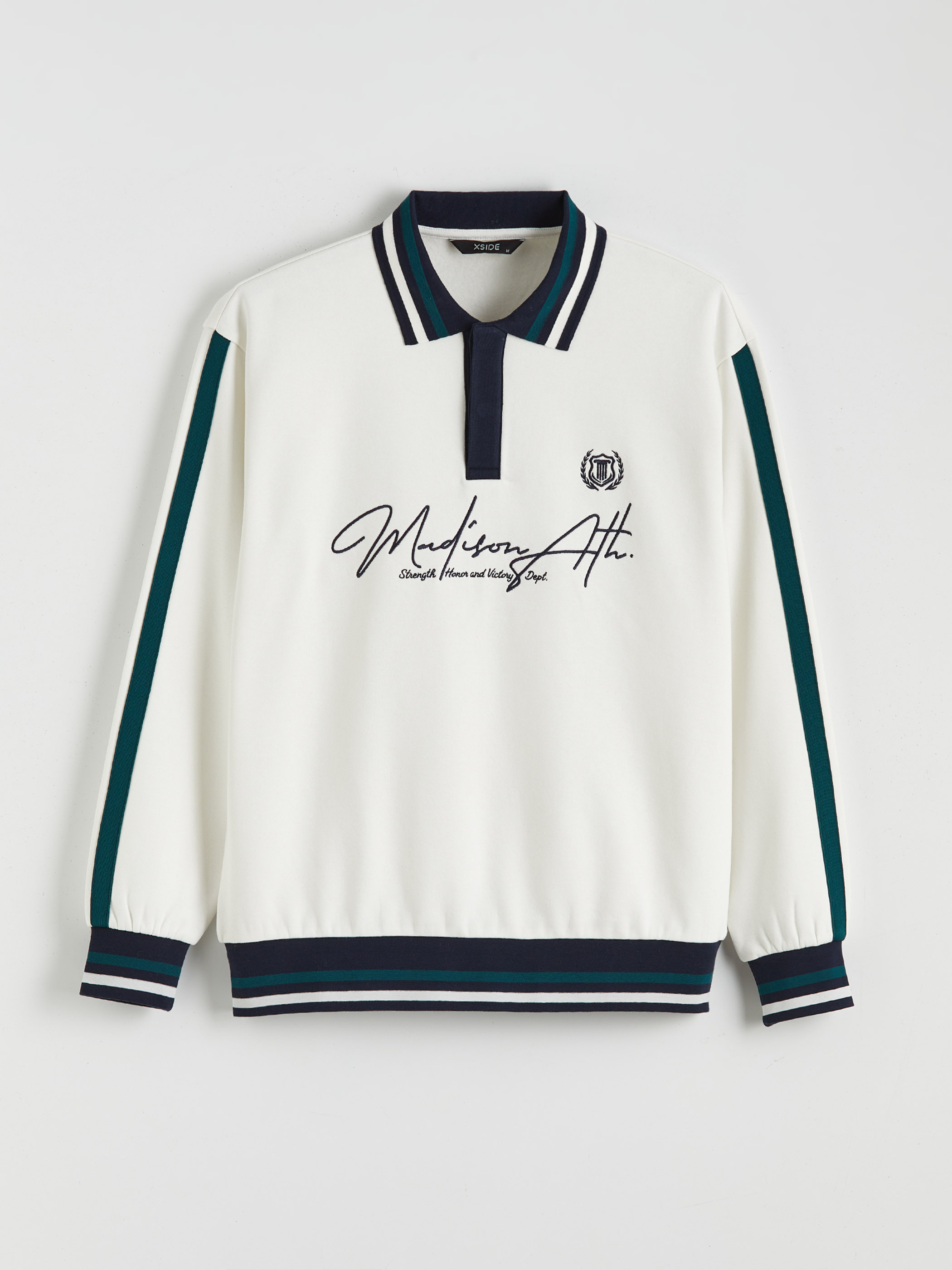 XSIDE Polo Yaka Baskılı Erkek Sweatshirt görsel 5
