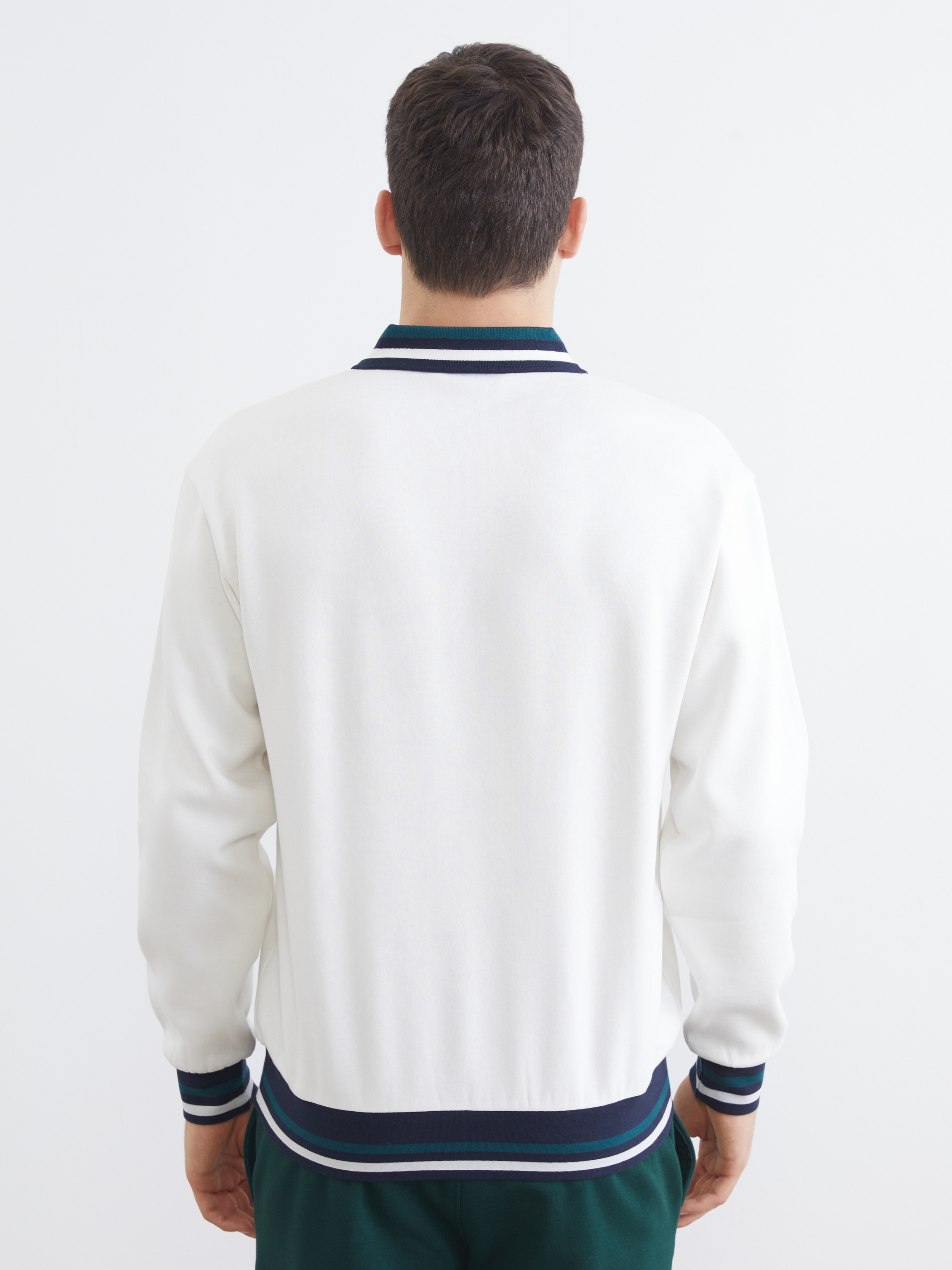 XSIDE Polo Yaka Baskılı Erkek Sweatshirt görsel 4