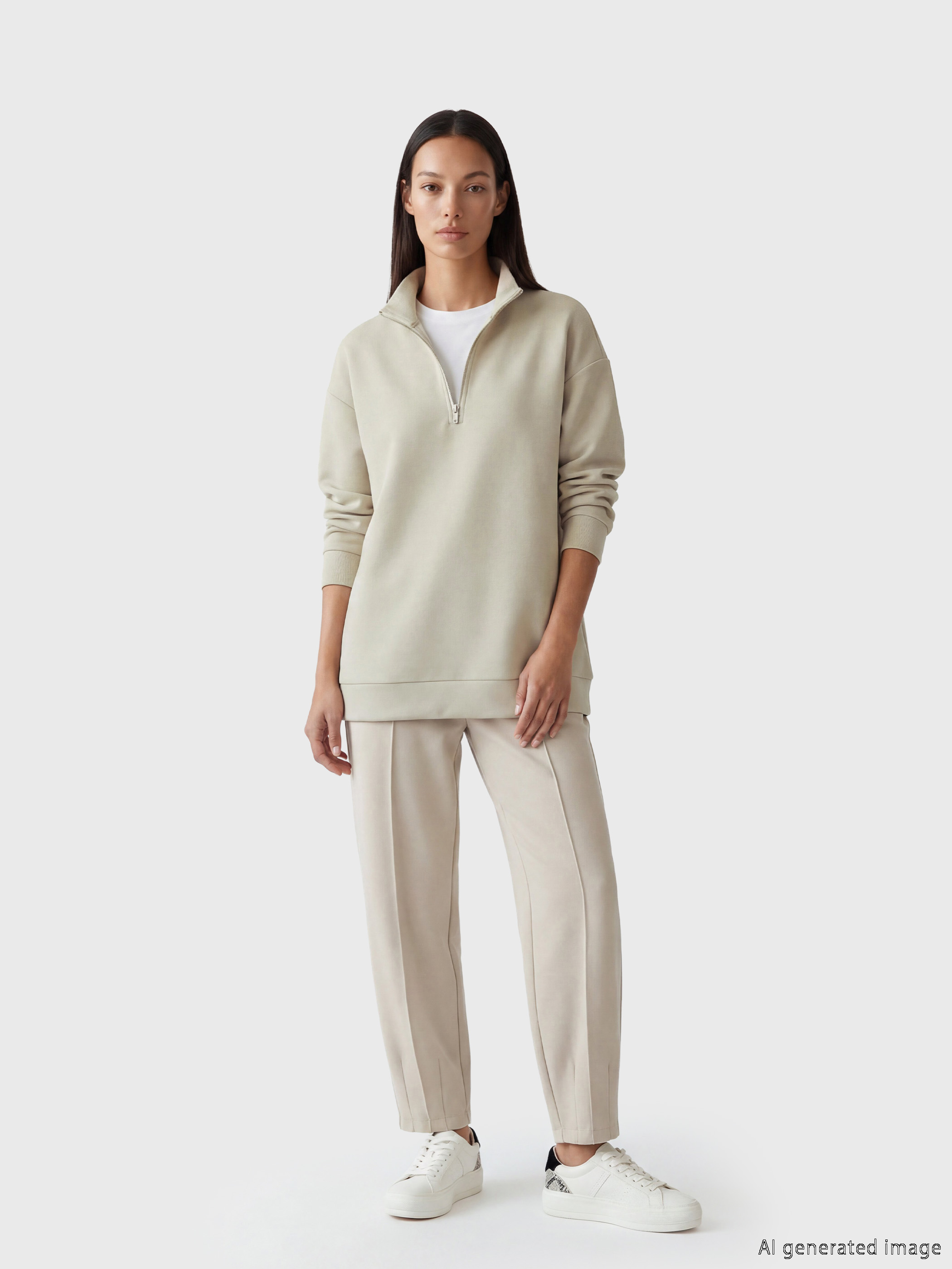 LCW EVERYDAY Dik Yaka Kadın Sweatshirt görsel 2