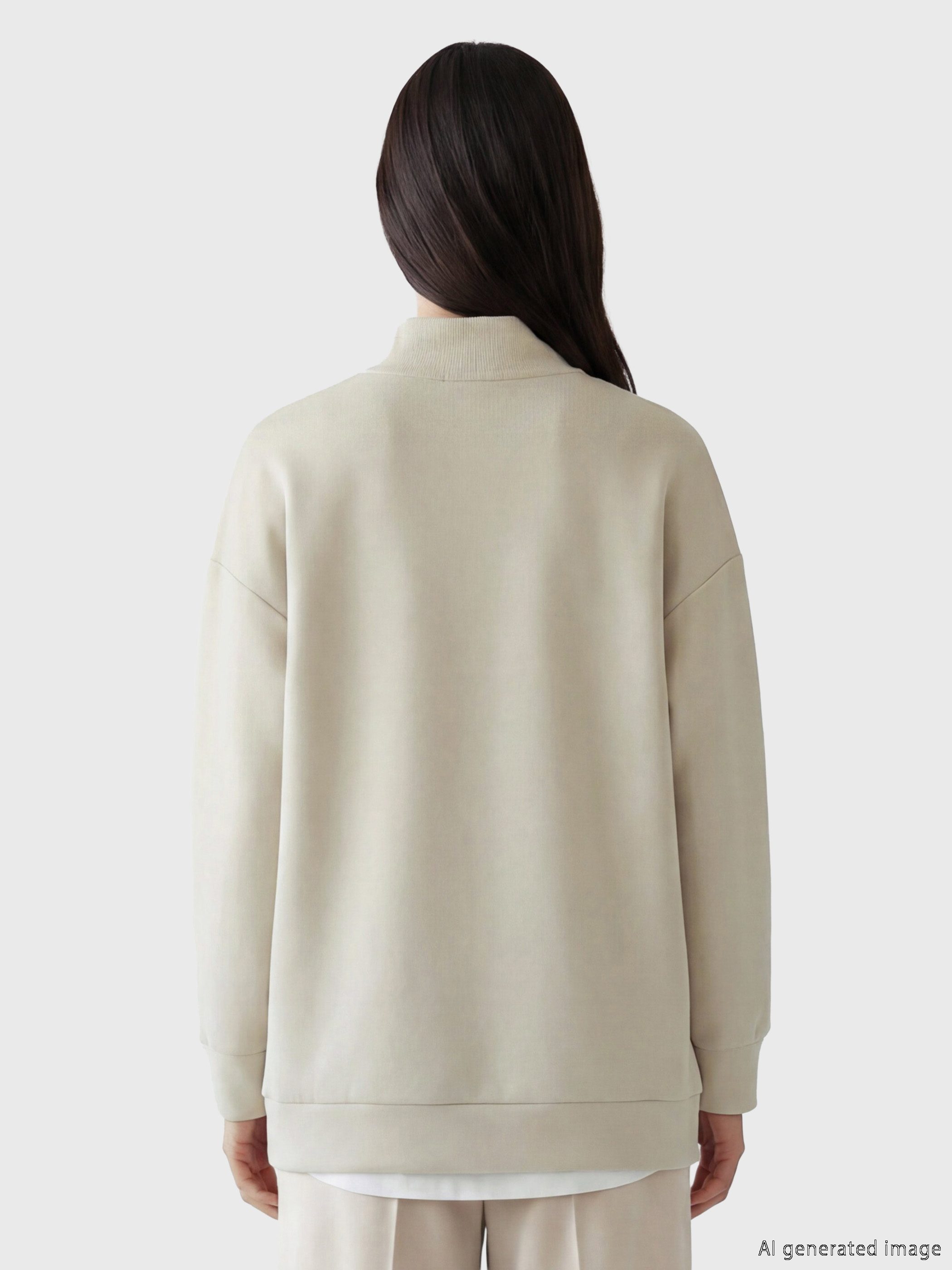 LCW EVERYDAY Dik Yaka Kadın Sweatshirt görsel 4