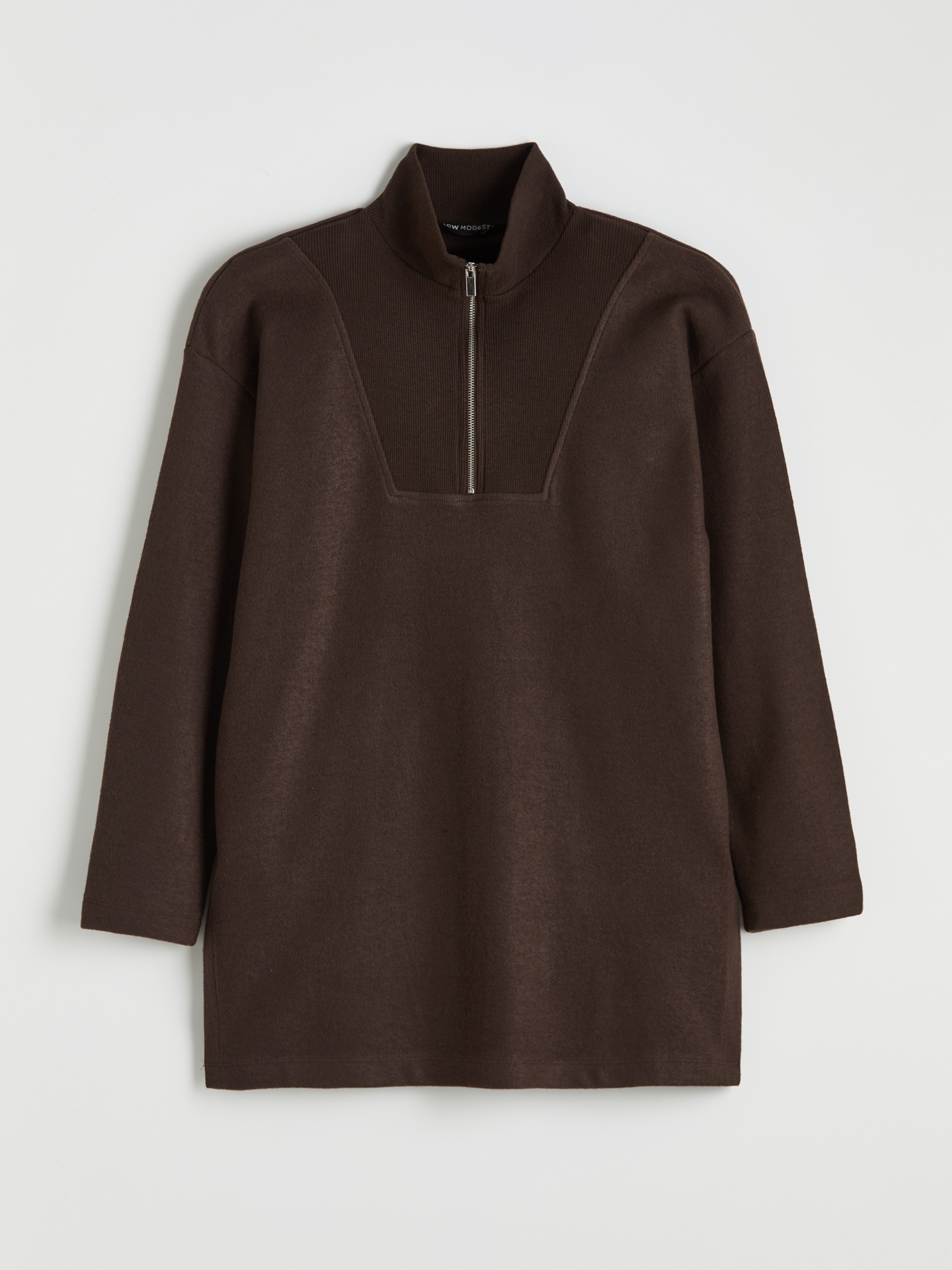 LCW Modest Dik Yaka Kadın Sweatshirt Tunik görsel 5