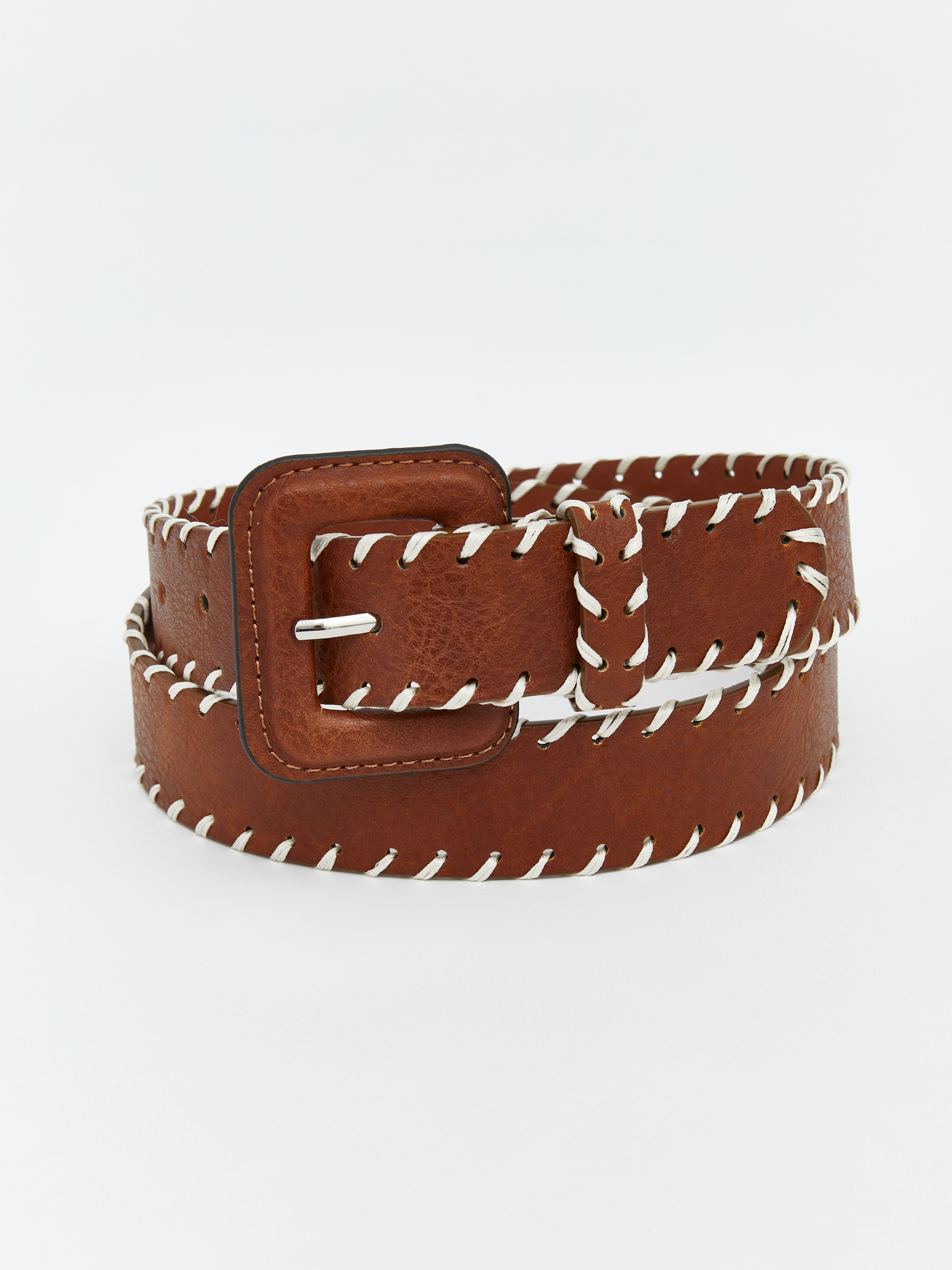 LCW ACCESSORIES Dikiş Detaylı Kare Tokalı Kadın Kemer