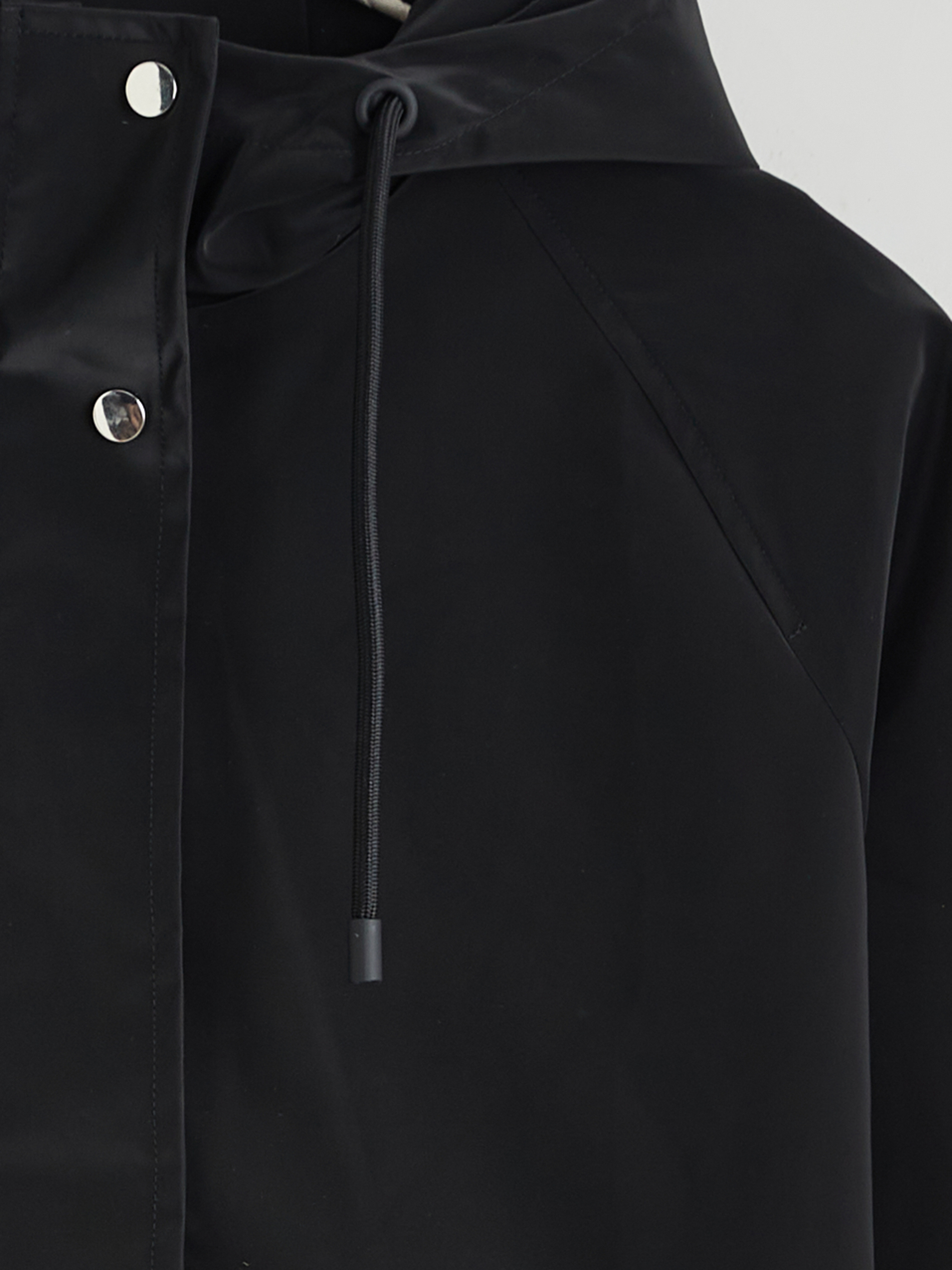 XSIDE Kapüşonlu Oversize Kadın Deri Görünümlü Yağmurluk görsel 8
