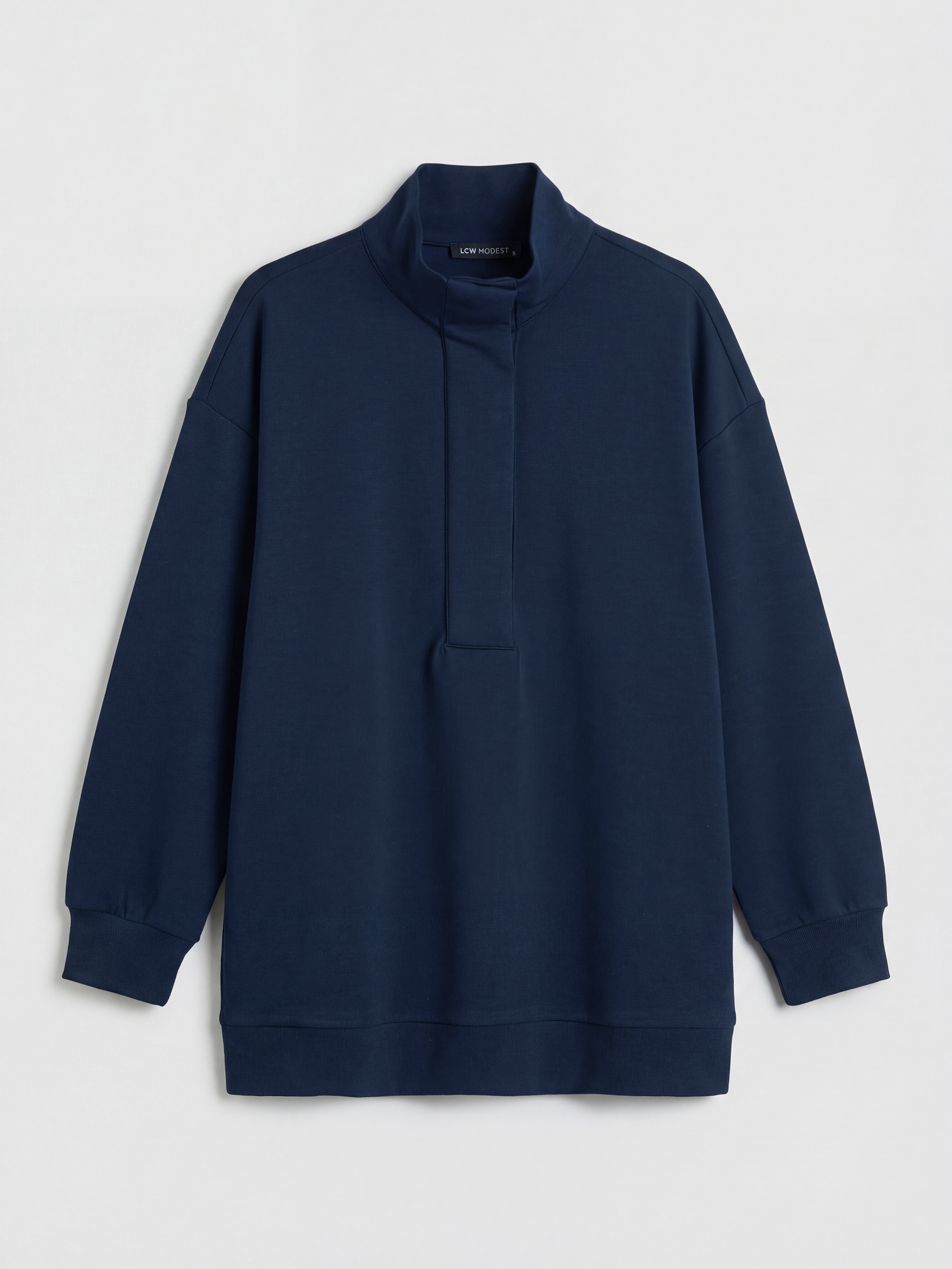 LCW Modest Soft Touch Oversize Kadın Sweatshirt Tunik görsel 5