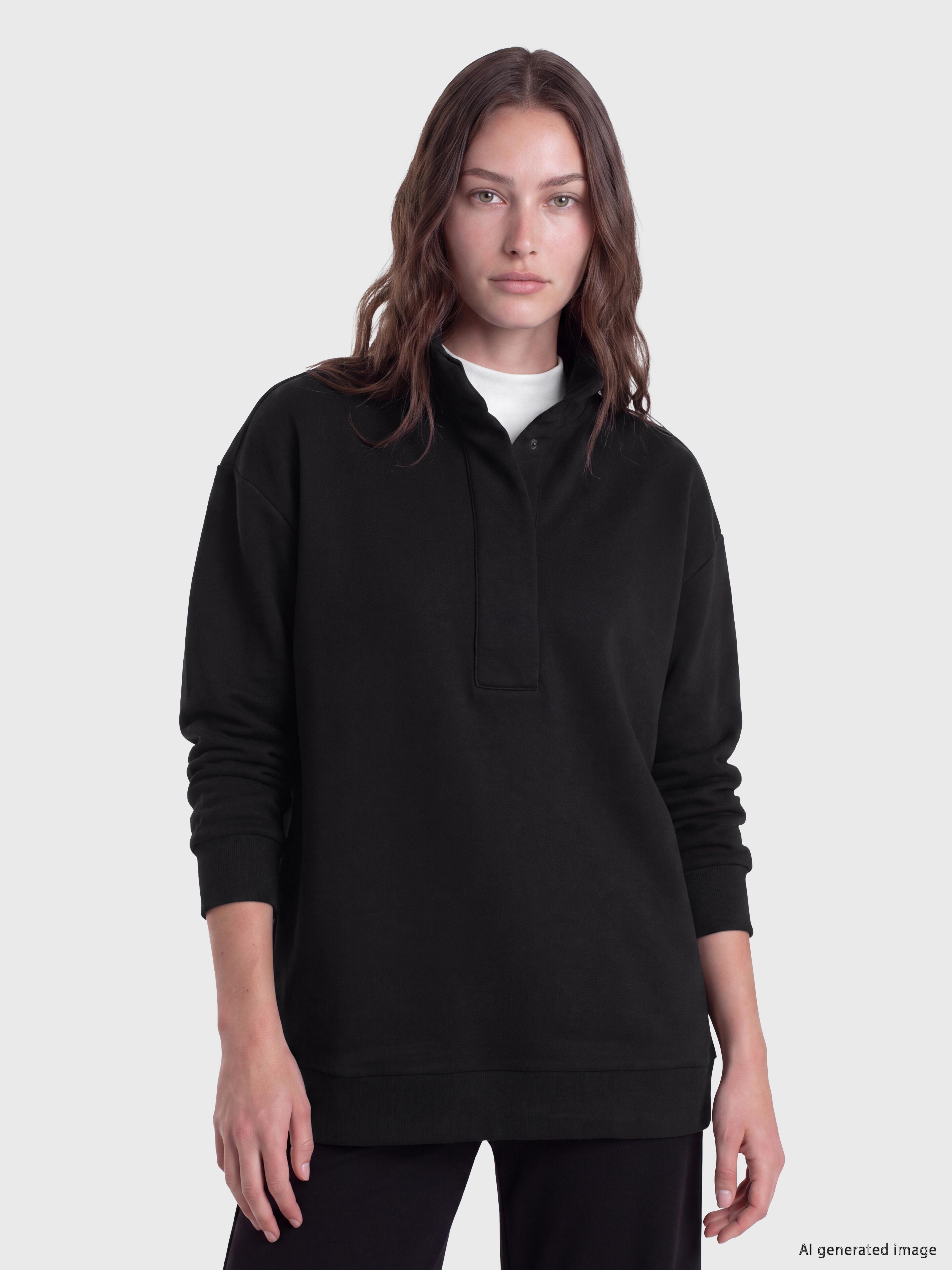 LCW Modest Soft Touch Oversize Kadın Sweatshirt Tunik