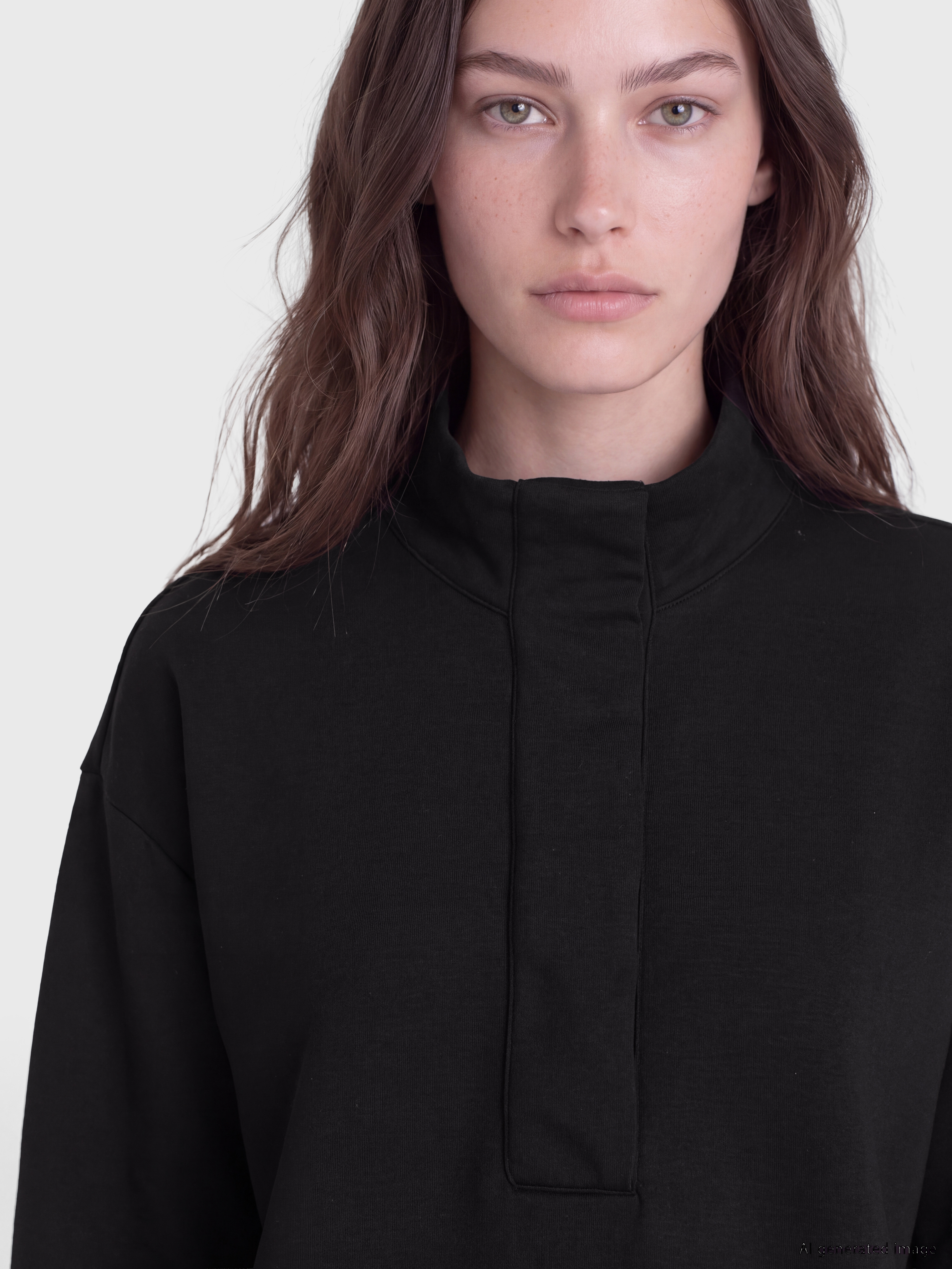 LCW Modest Soft Touch Oversize Kadın Sweatshirt Tunik görsel 3