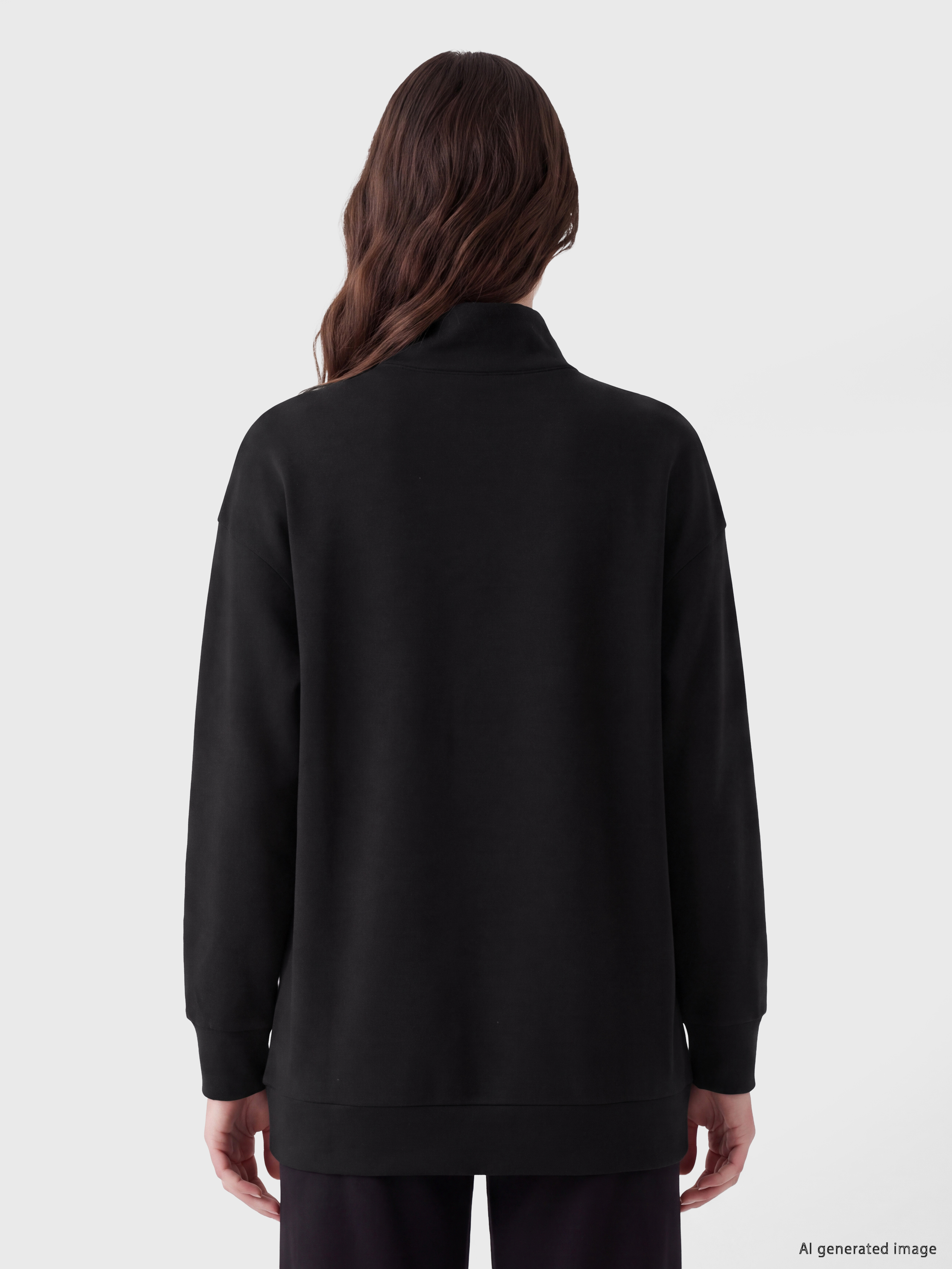 LCW Modest Soft Touch Oversize Kadın Sweatshirt Tunik görsel 4