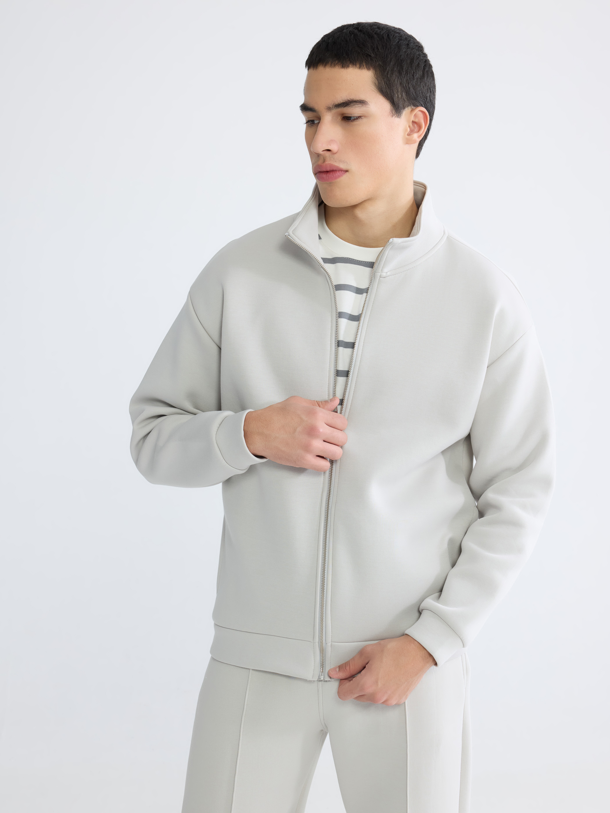 XSIDE Dik Yaka Erkek Fermuarlı Sweatshirt