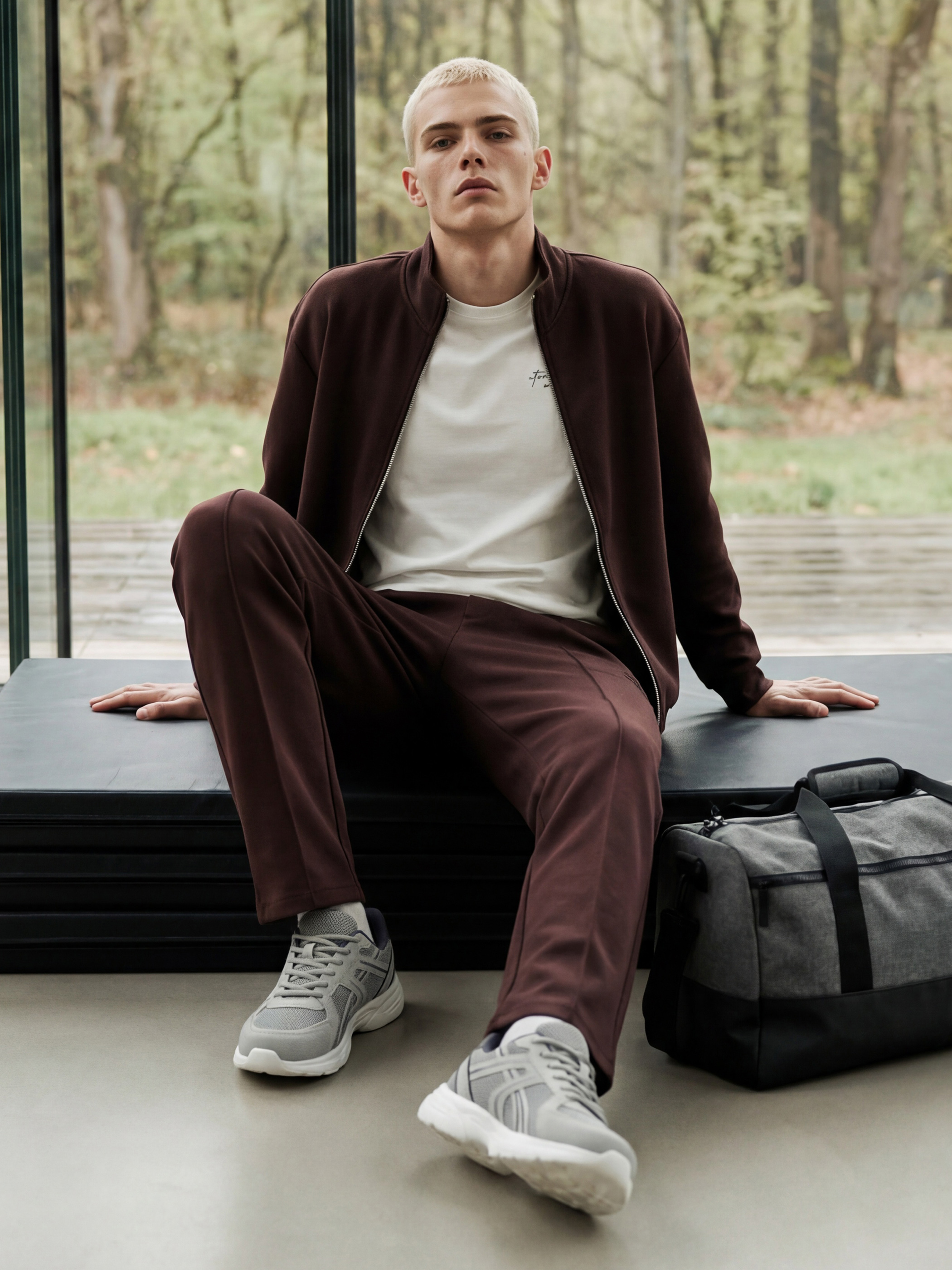 XSIDE Dik Yaka Erkek Fermuarlı Sweatshirt görsel 3
