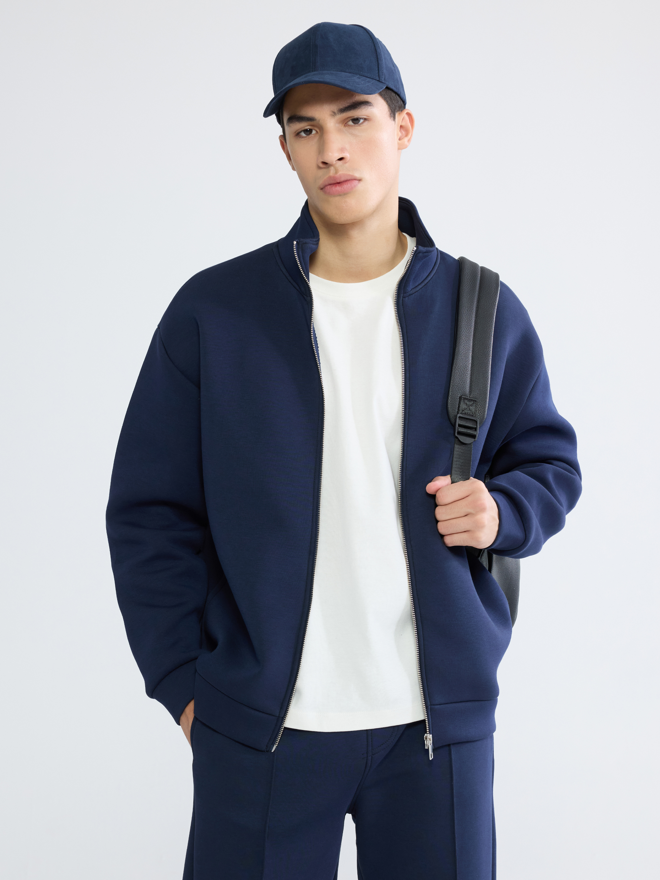 XSIDE Dik Yaka Erkek Fermuarlı Sweatshirt