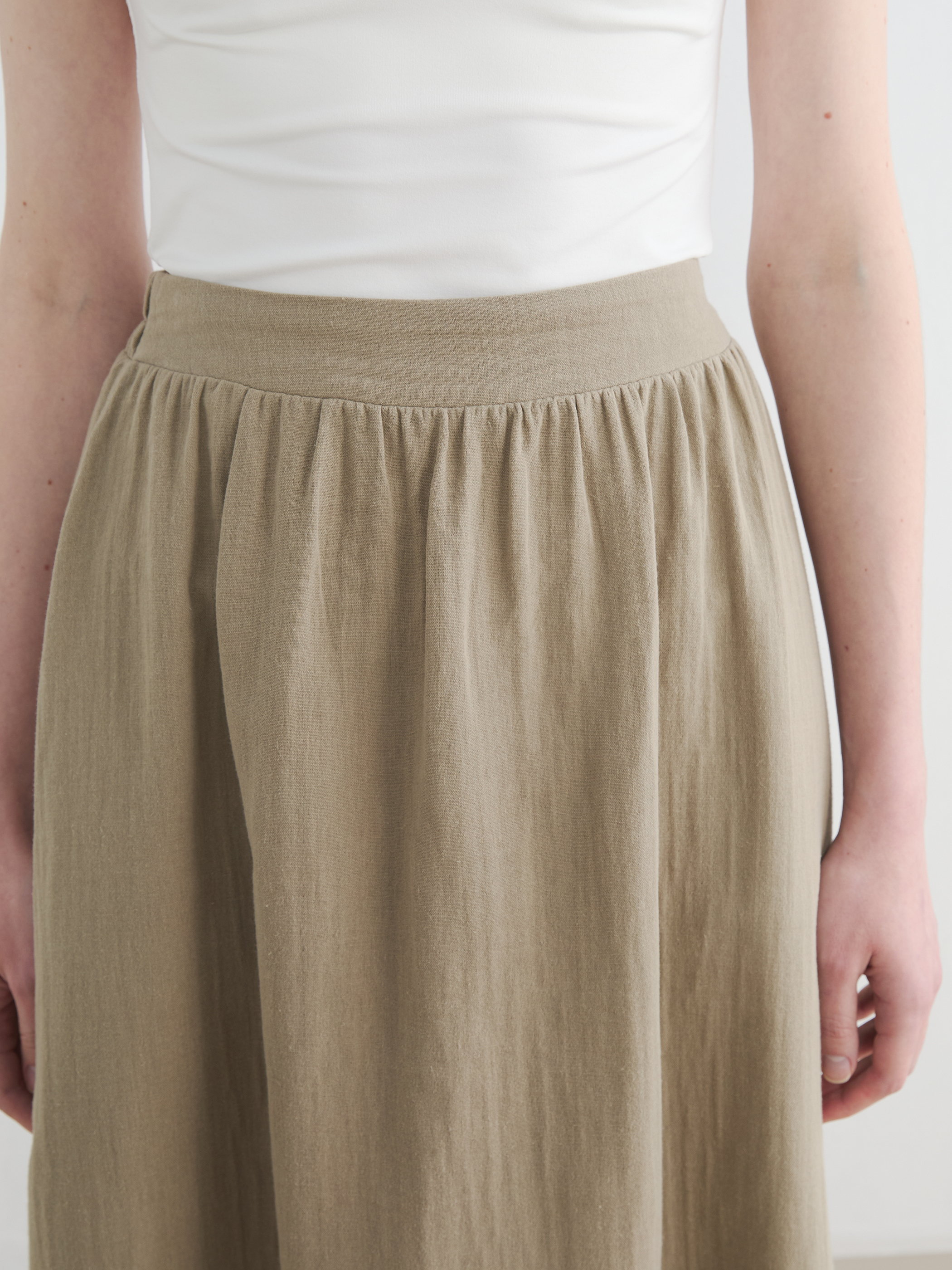 LCW Modest Beli Lastikli Kloş Müslin Etek görsel 3