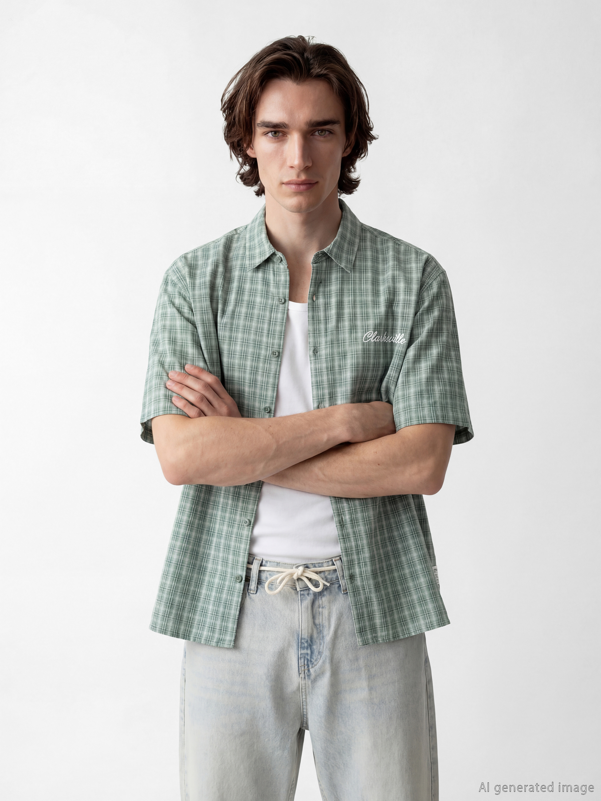 XSIDE Loose Fit Nakışlı Erkek Gömlek